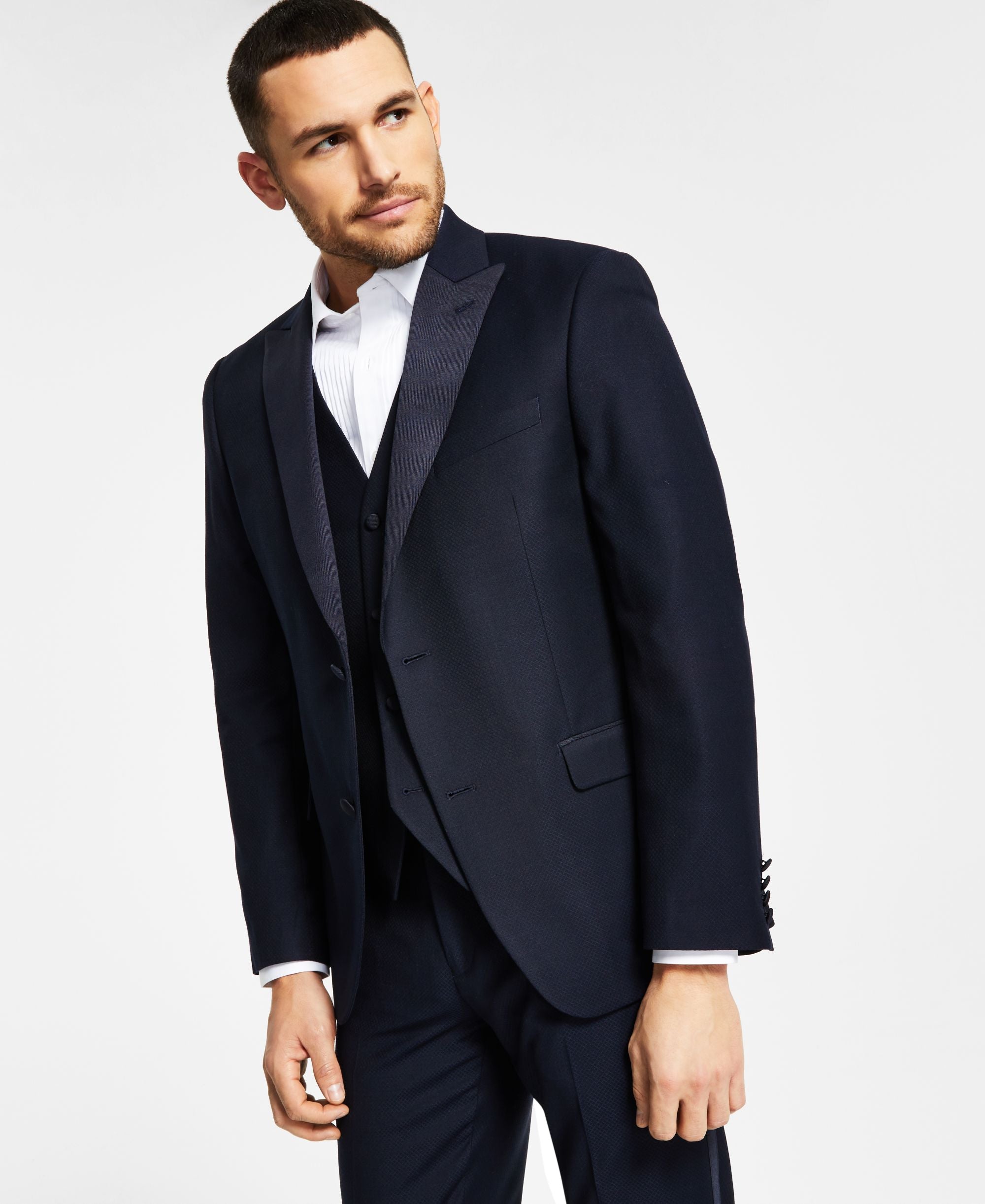 Men's Slim-Fit Navy Tuxedo Jacket