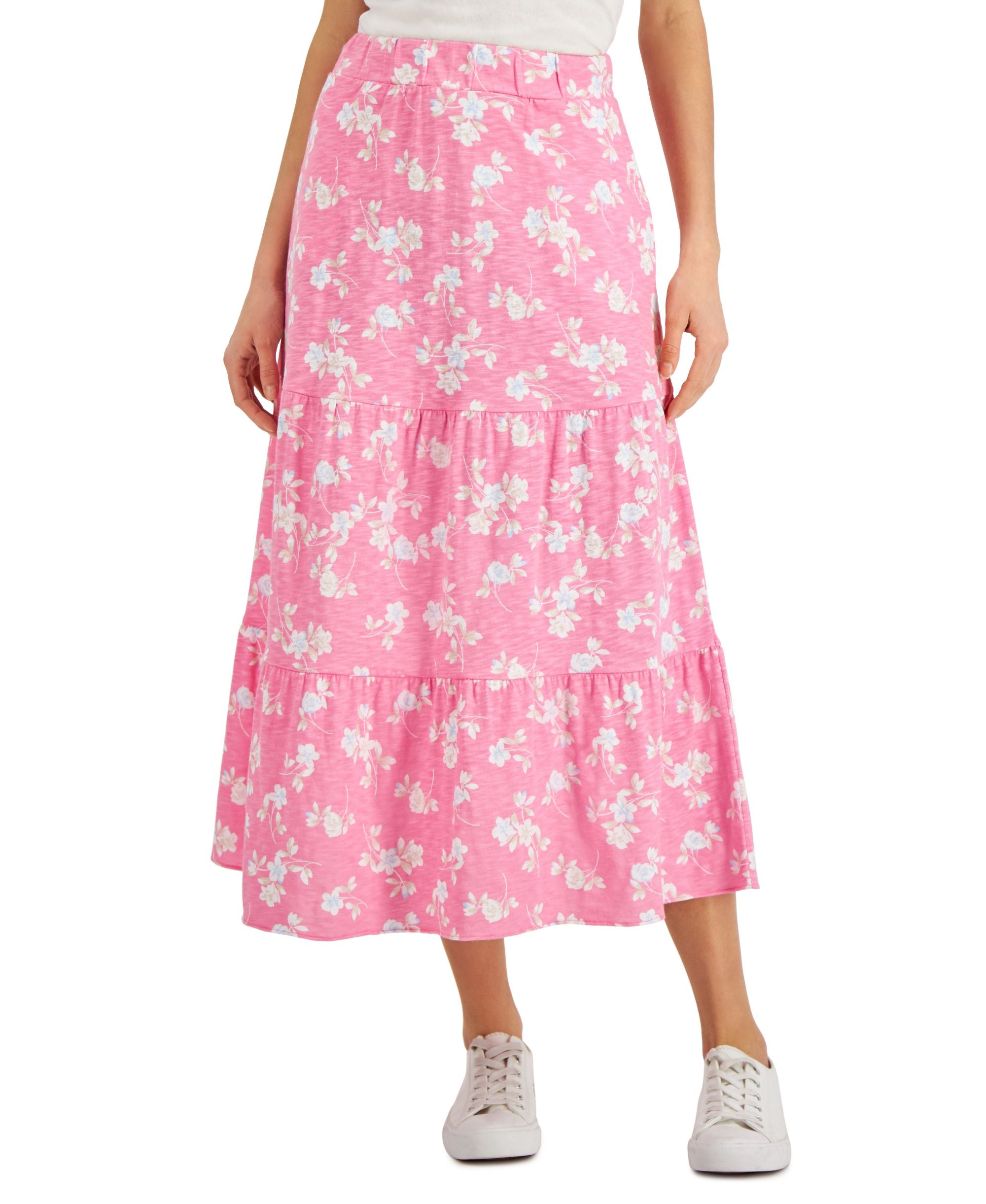 Charter Club Printed Tiered Skirt