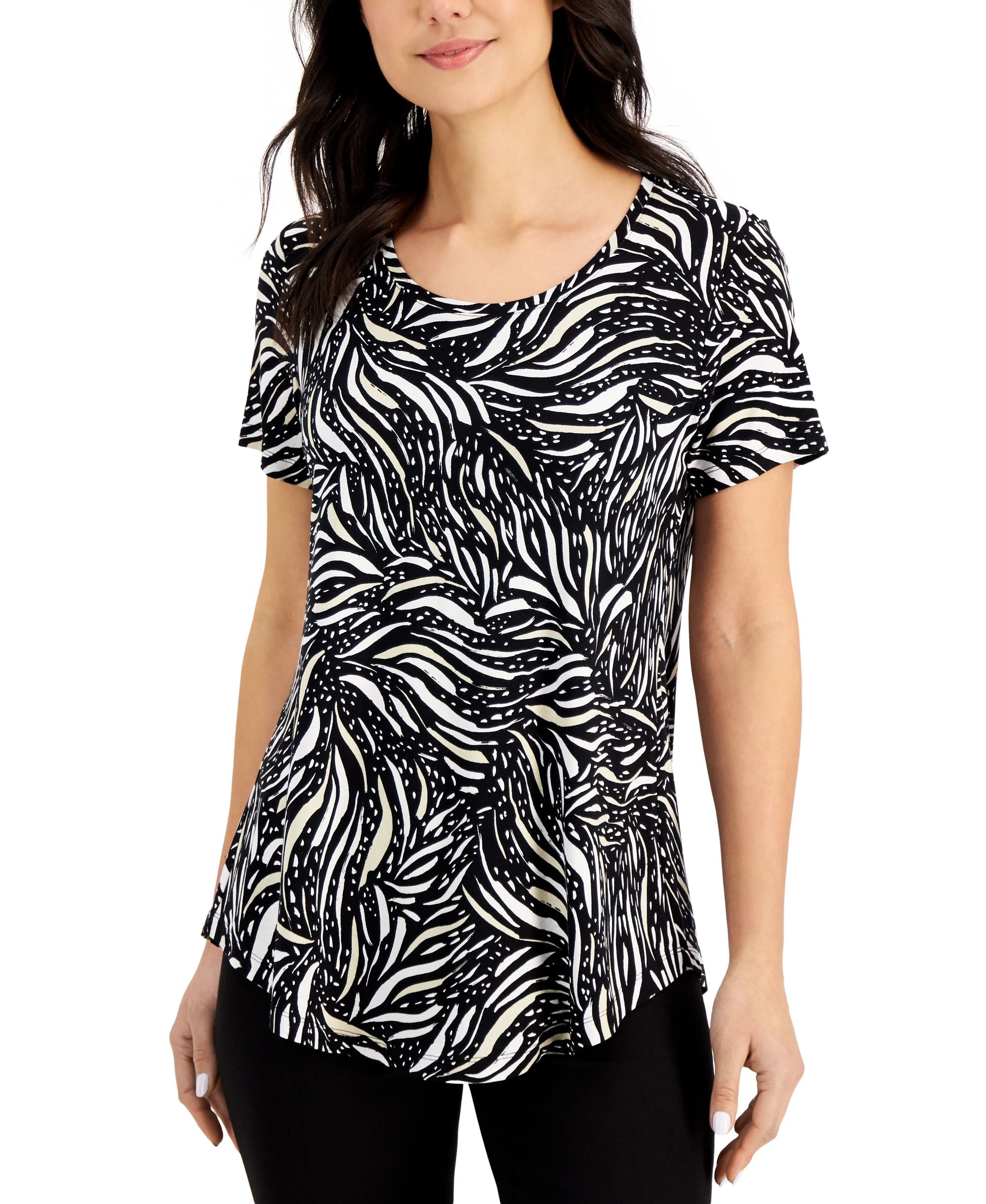 JM Collection Petite Floral Print Top