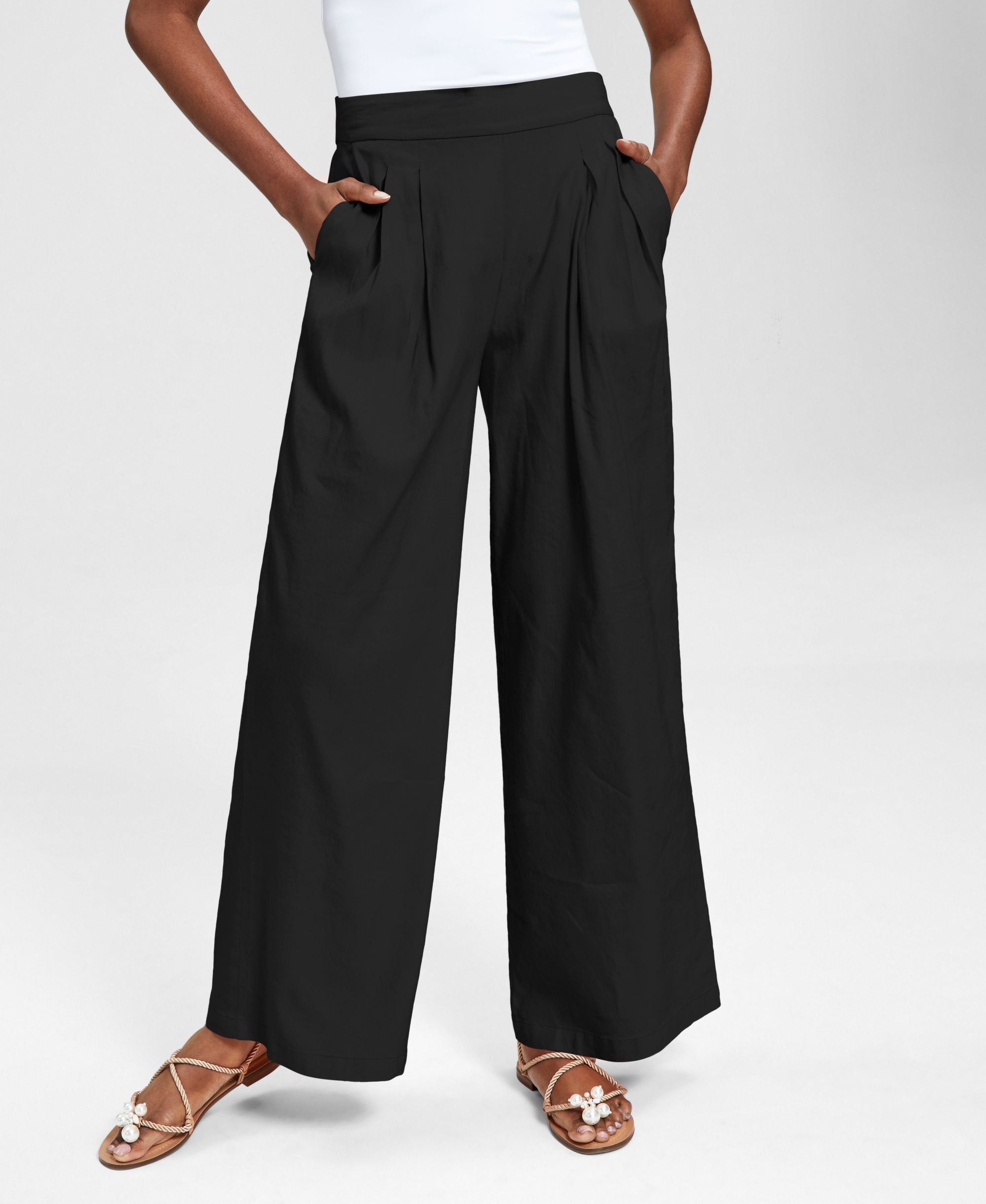 INC International Concepts Petite High Rise Wide Leg Pants