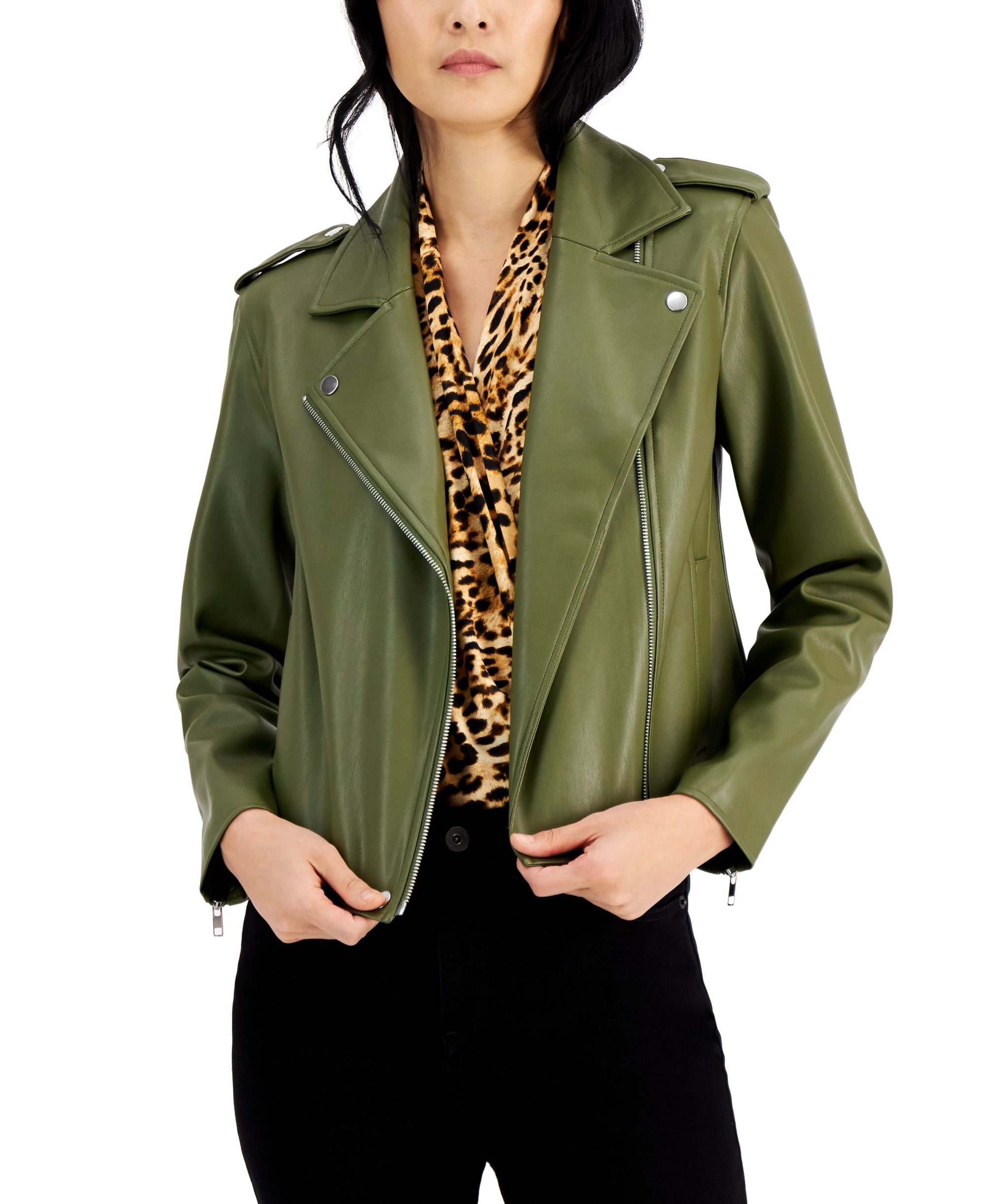 INC International Concepts Womens Faux Leather Jacket