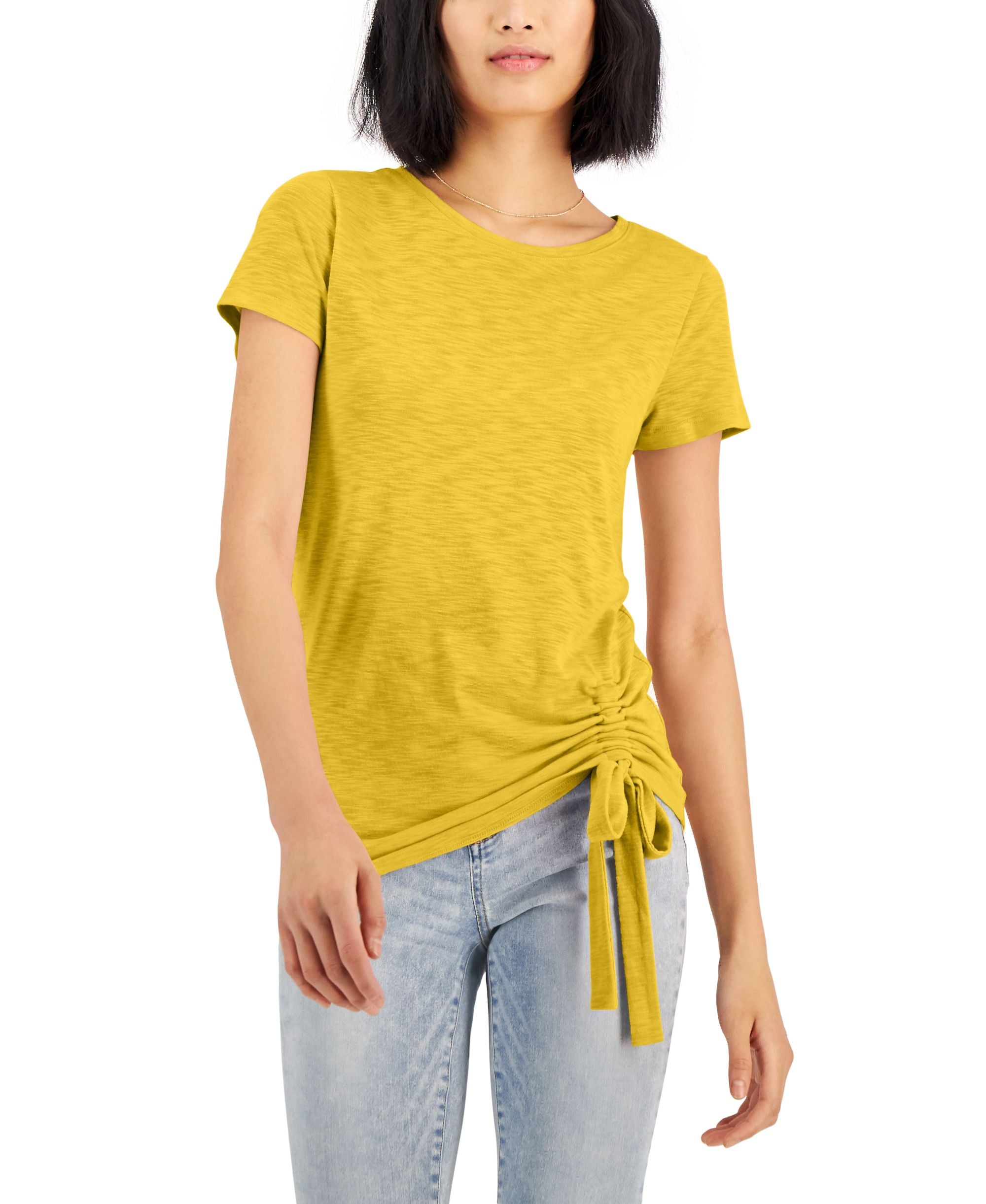 INC International Concepts Petite Side Ruched T-Shirt
