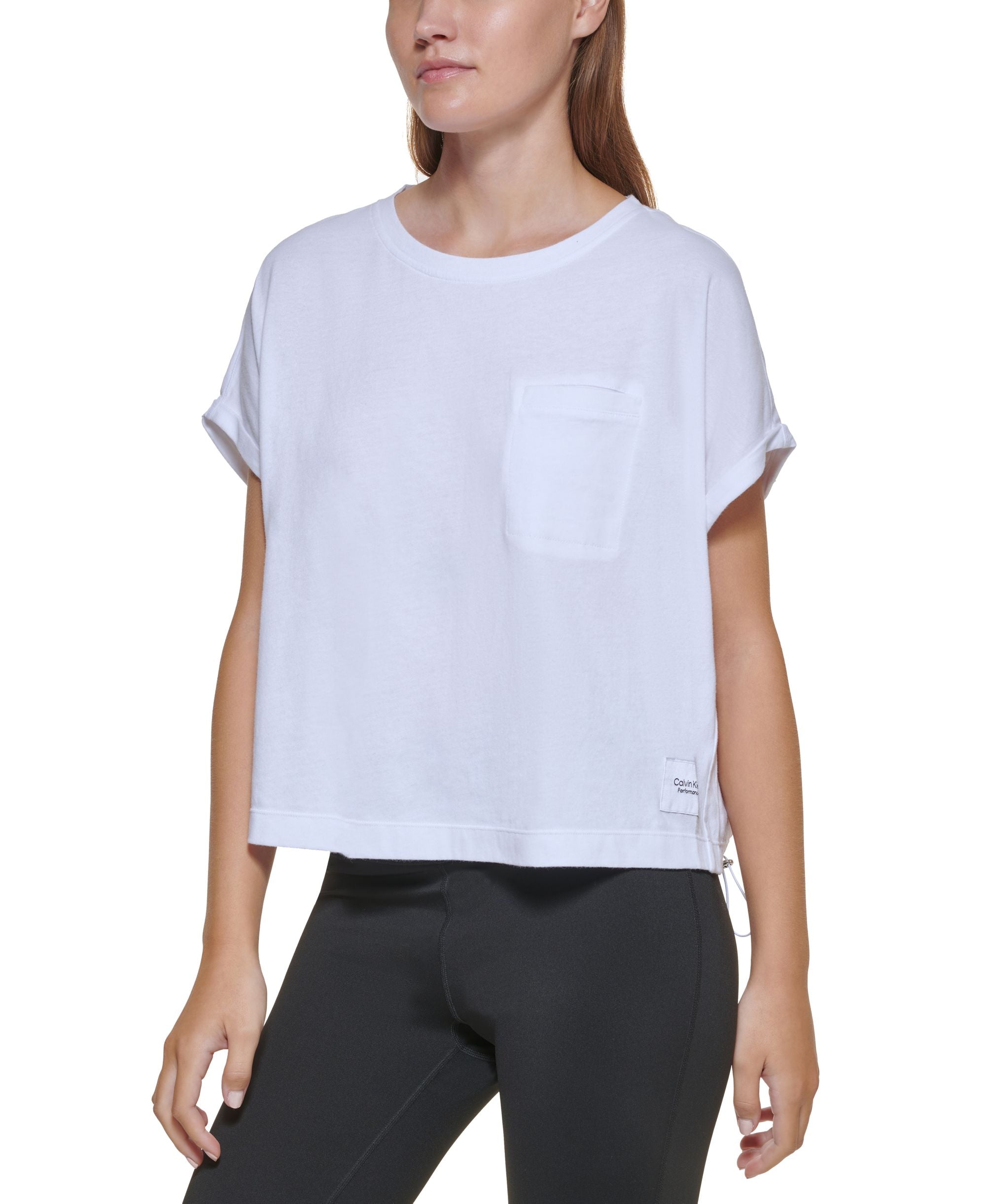 Calvin Klein Performance Bungee Hem Pocket Cotton T-Shirt