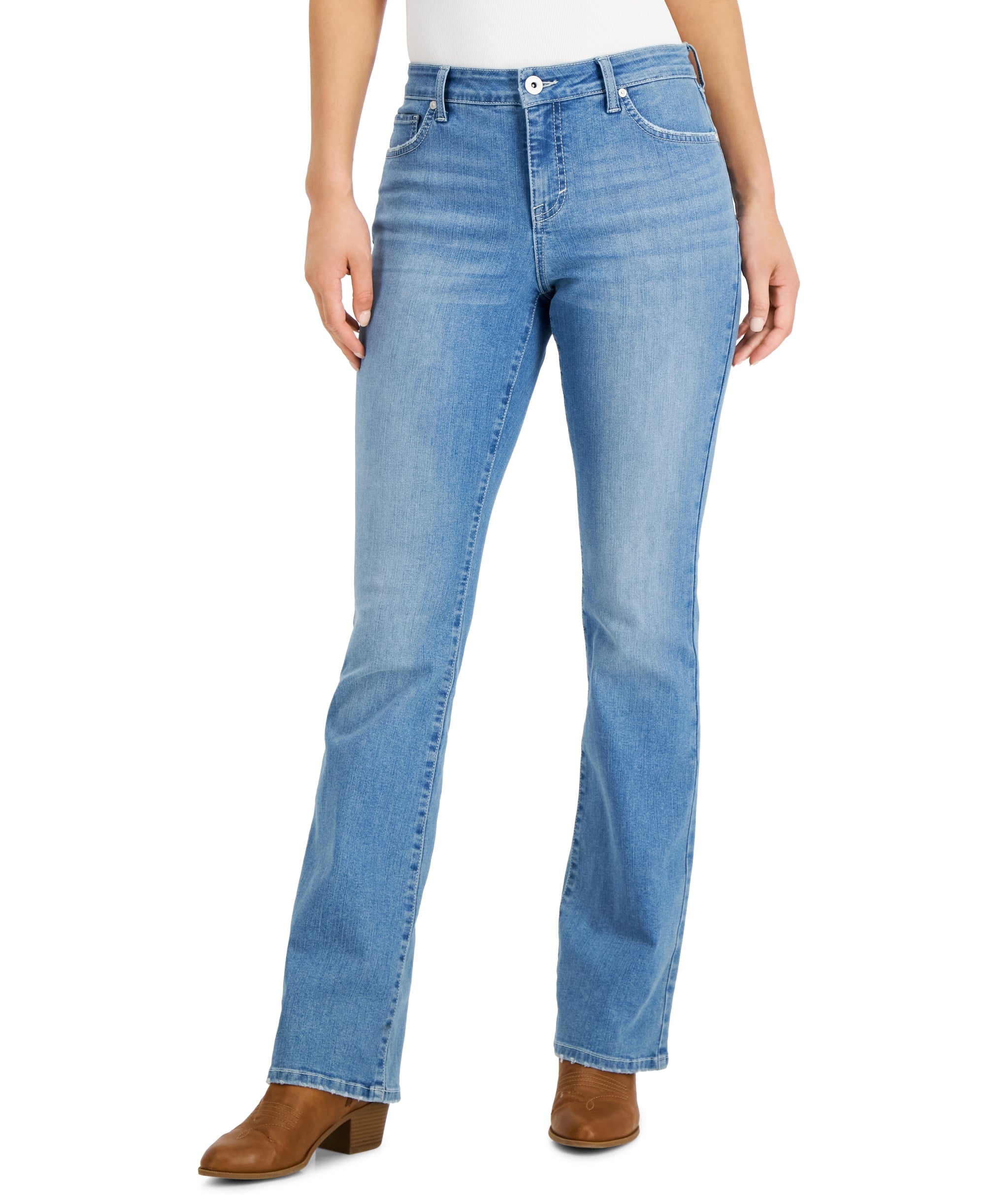 Style & Co High-Rise Curvy-Fit Bootcut Jeans
