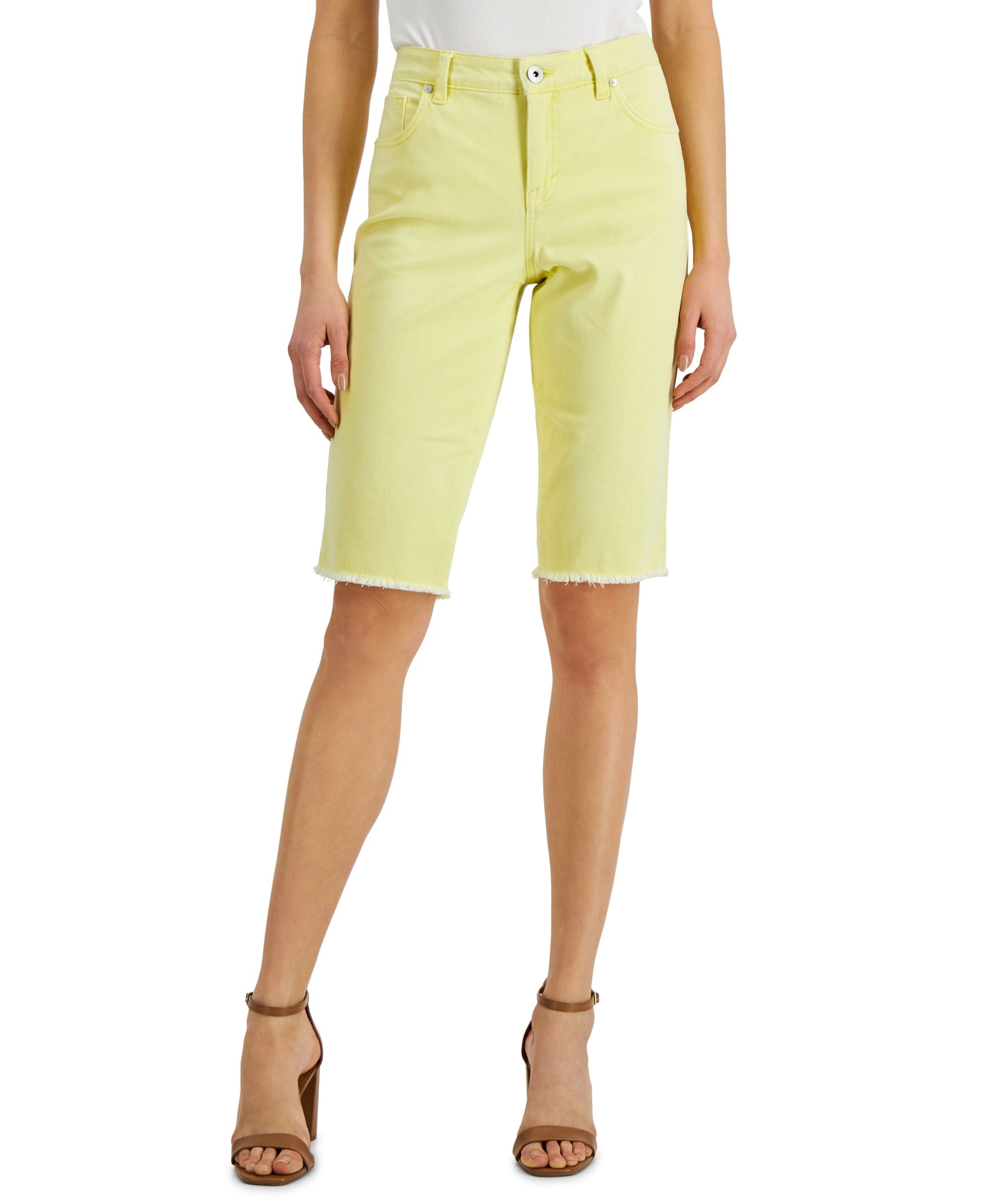Style & Co Denim Raw Edge Bermuda Shorts