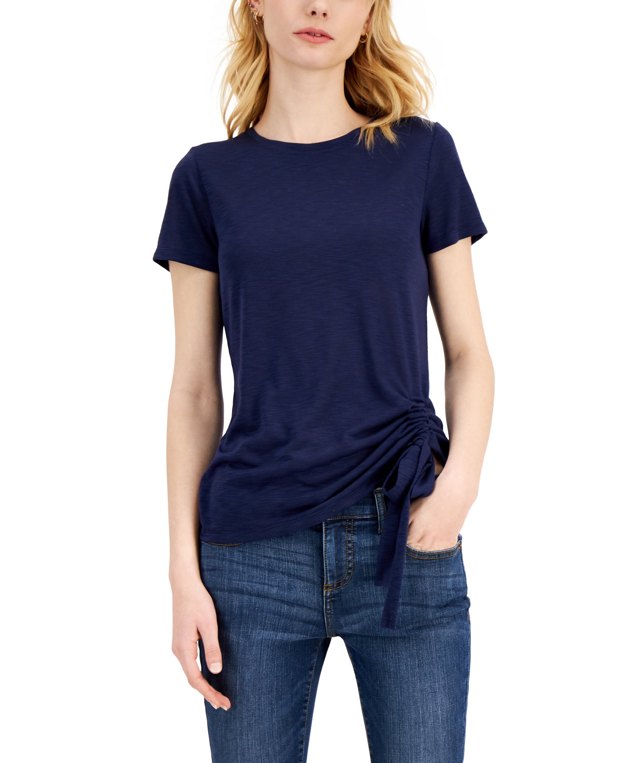 INC International Concepts Petite Side Ruched T-Shirt