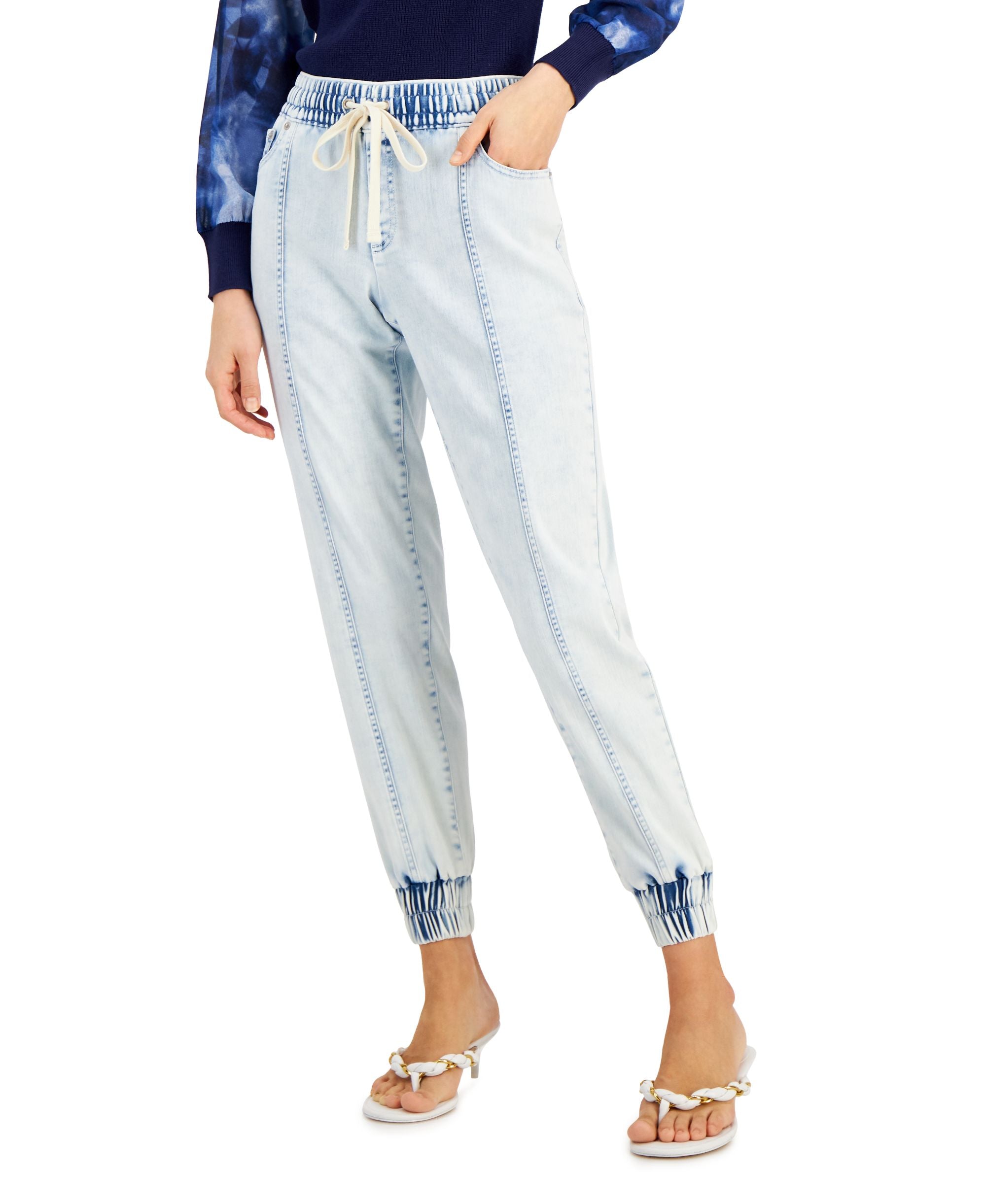 INC International Concepts Womens Mid Rise Denim Joggers