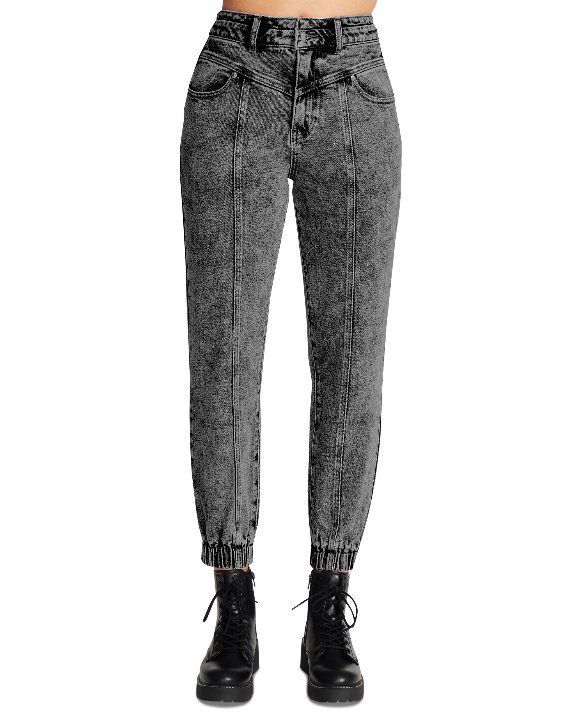 Madden Girl Juniors Acid Wash 80s Jogger Jeans