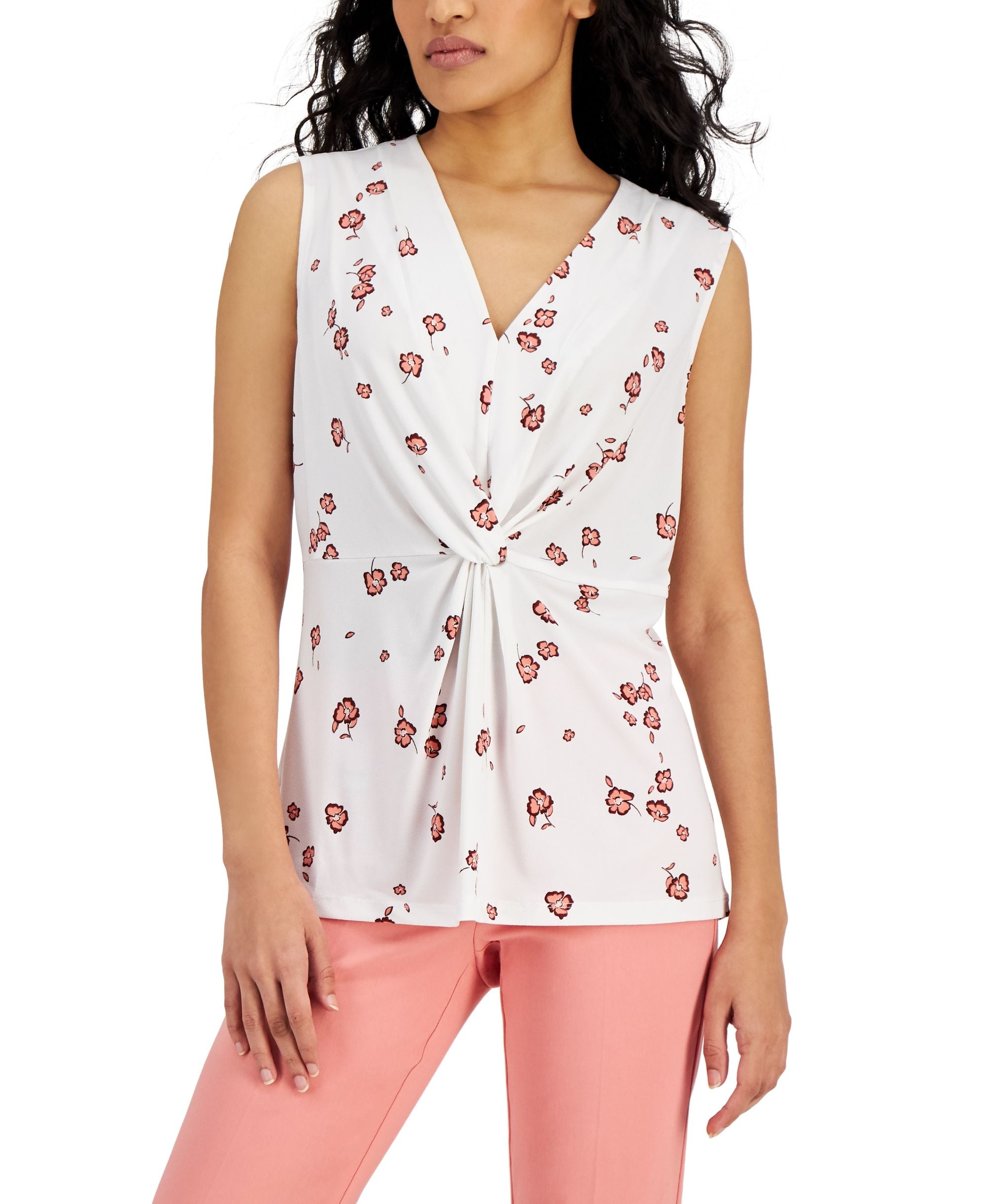Alfani Petite Twist Front Top