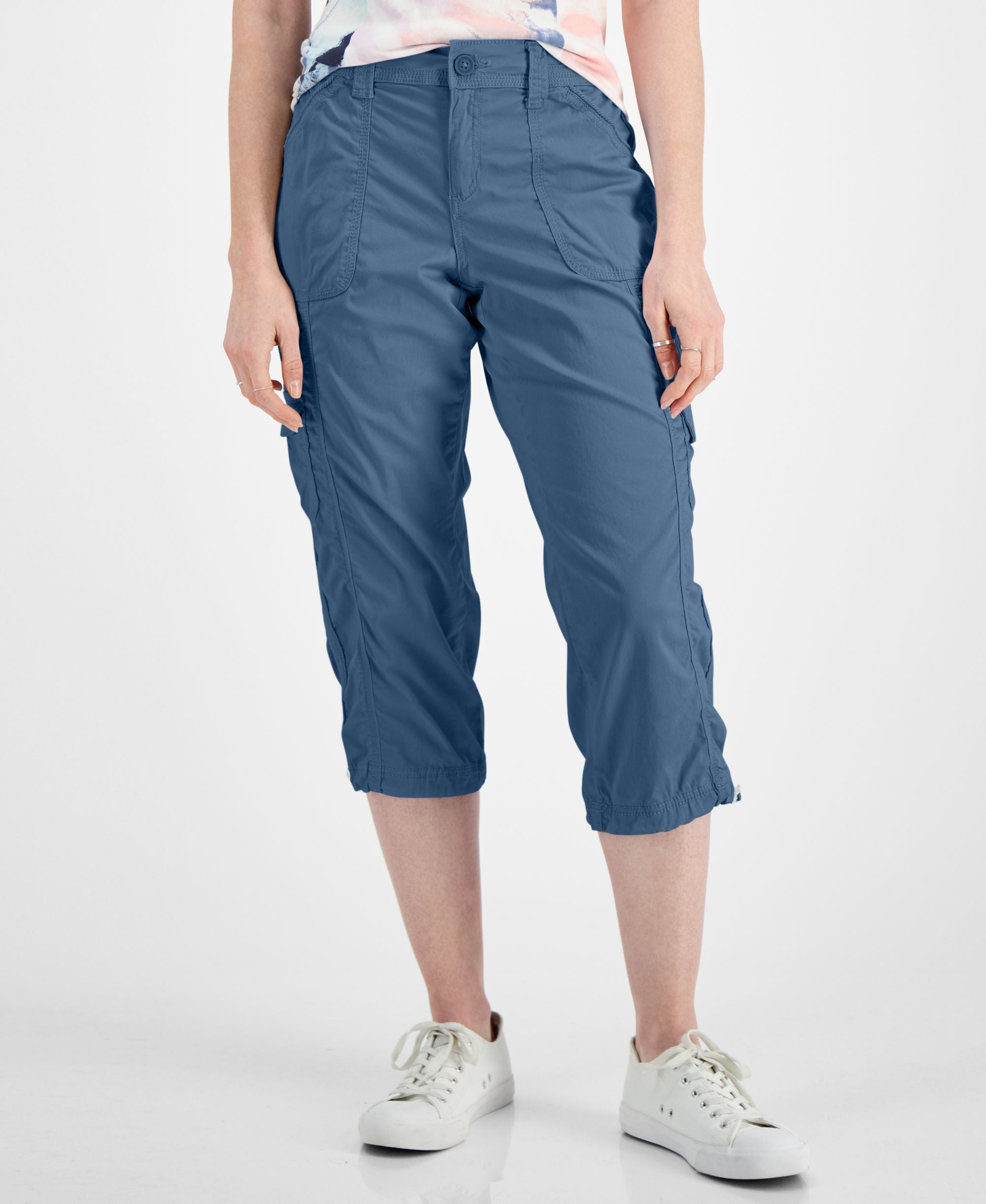 Plus Size Bungee-Hem Capri Pants