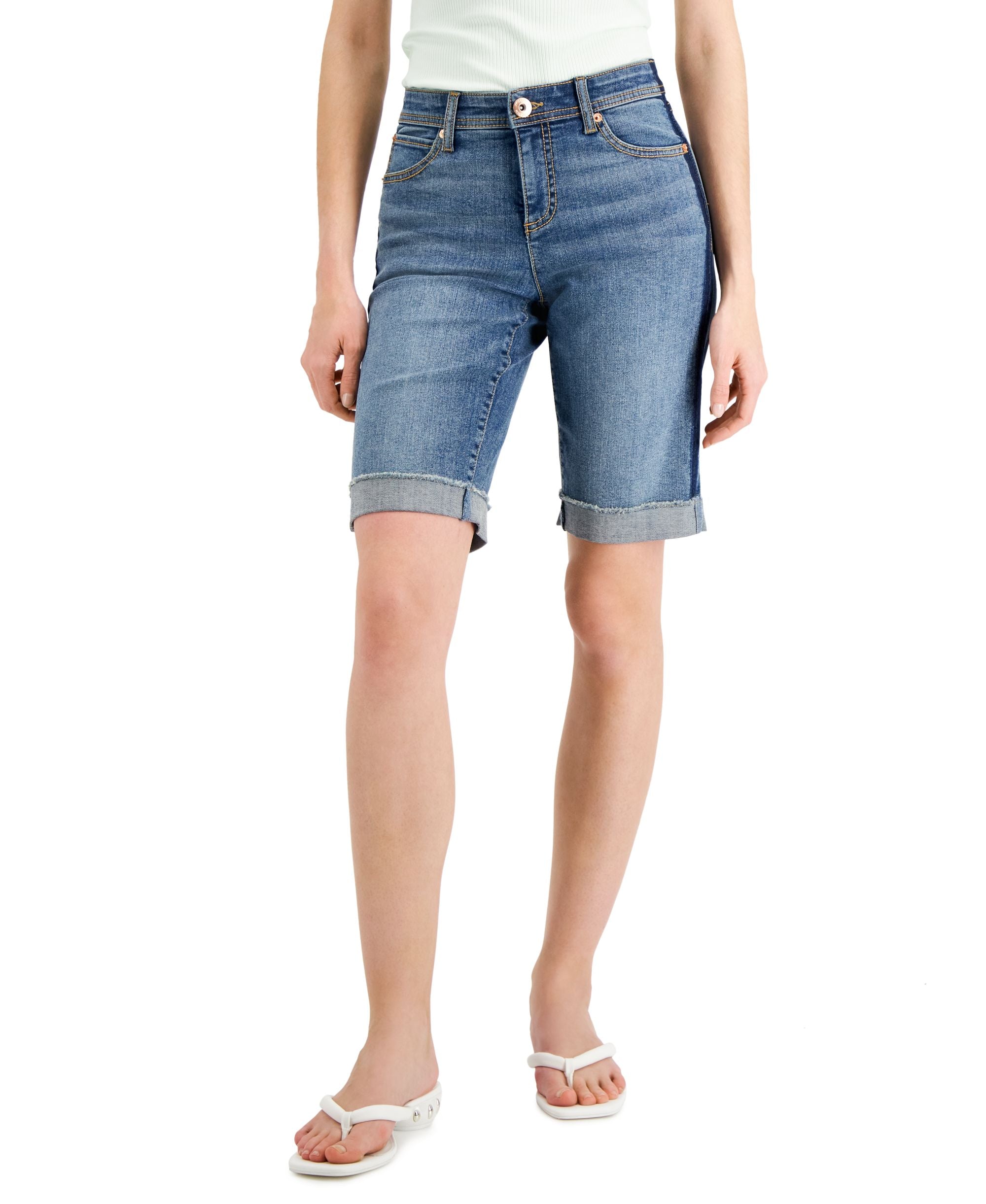 INC International Concepts Womens Mid Rise Contrast Trim Shorts