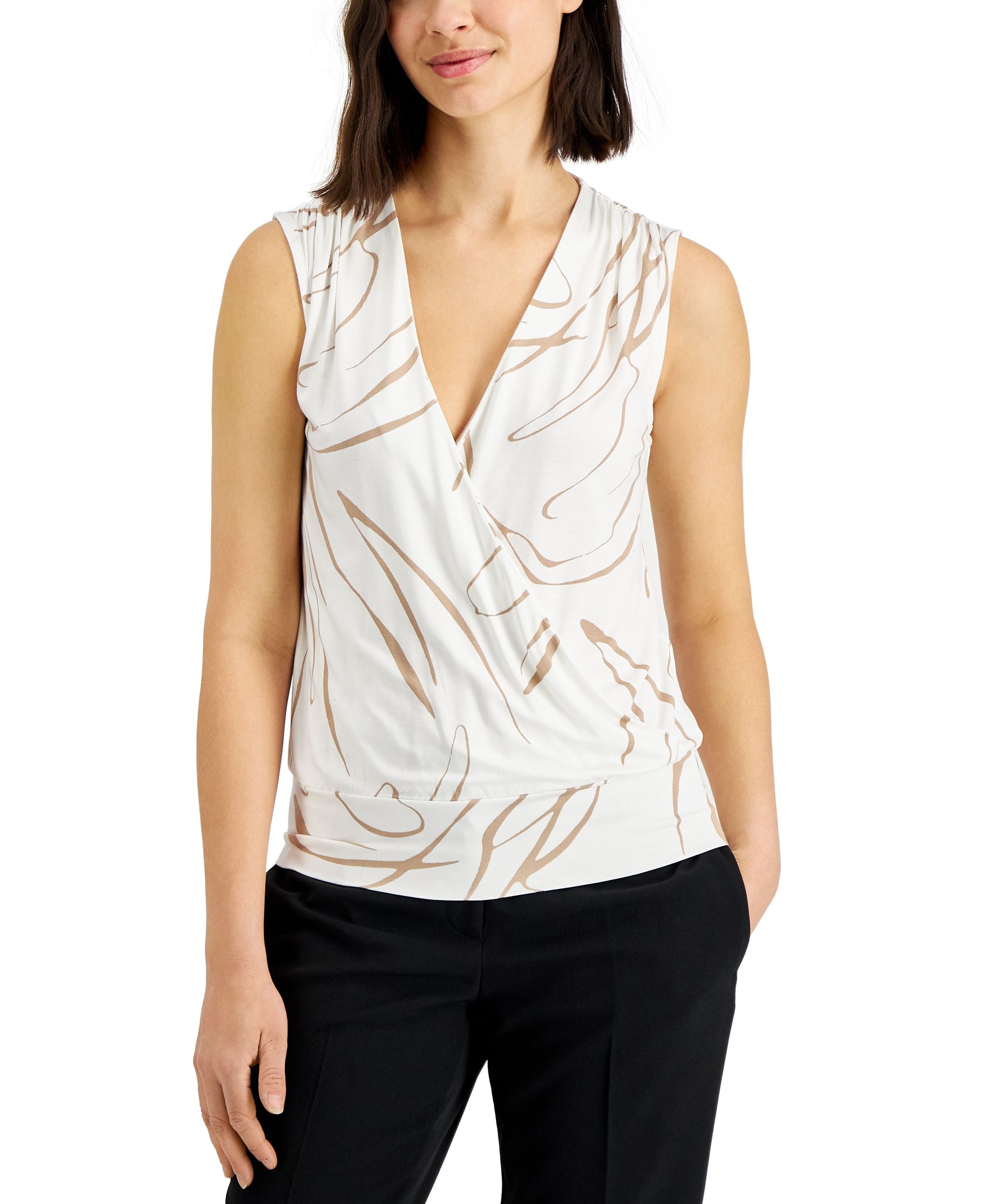 Alfani Surplice Band Hem Top