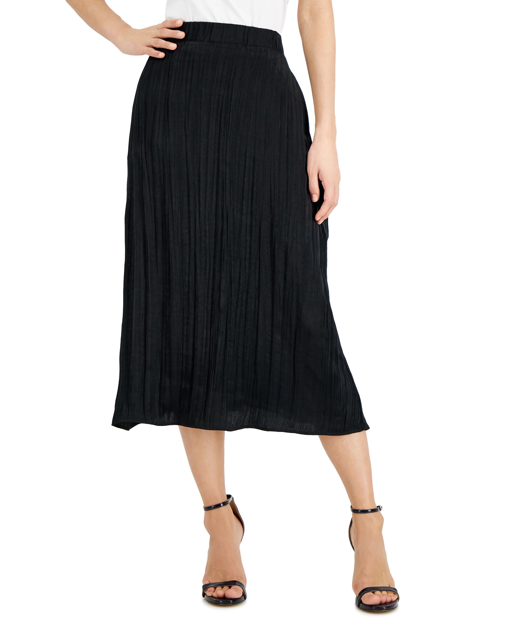 Alfani Womens Crinkled Pull On Skirt