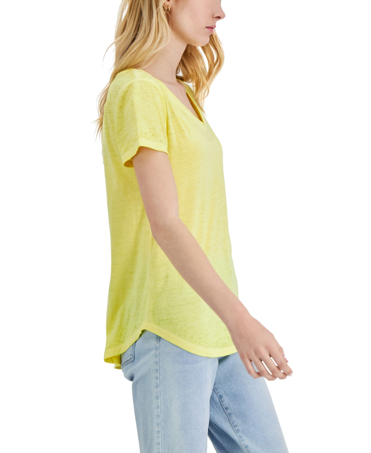 Style & Co Burnout V Neck T-Shirt