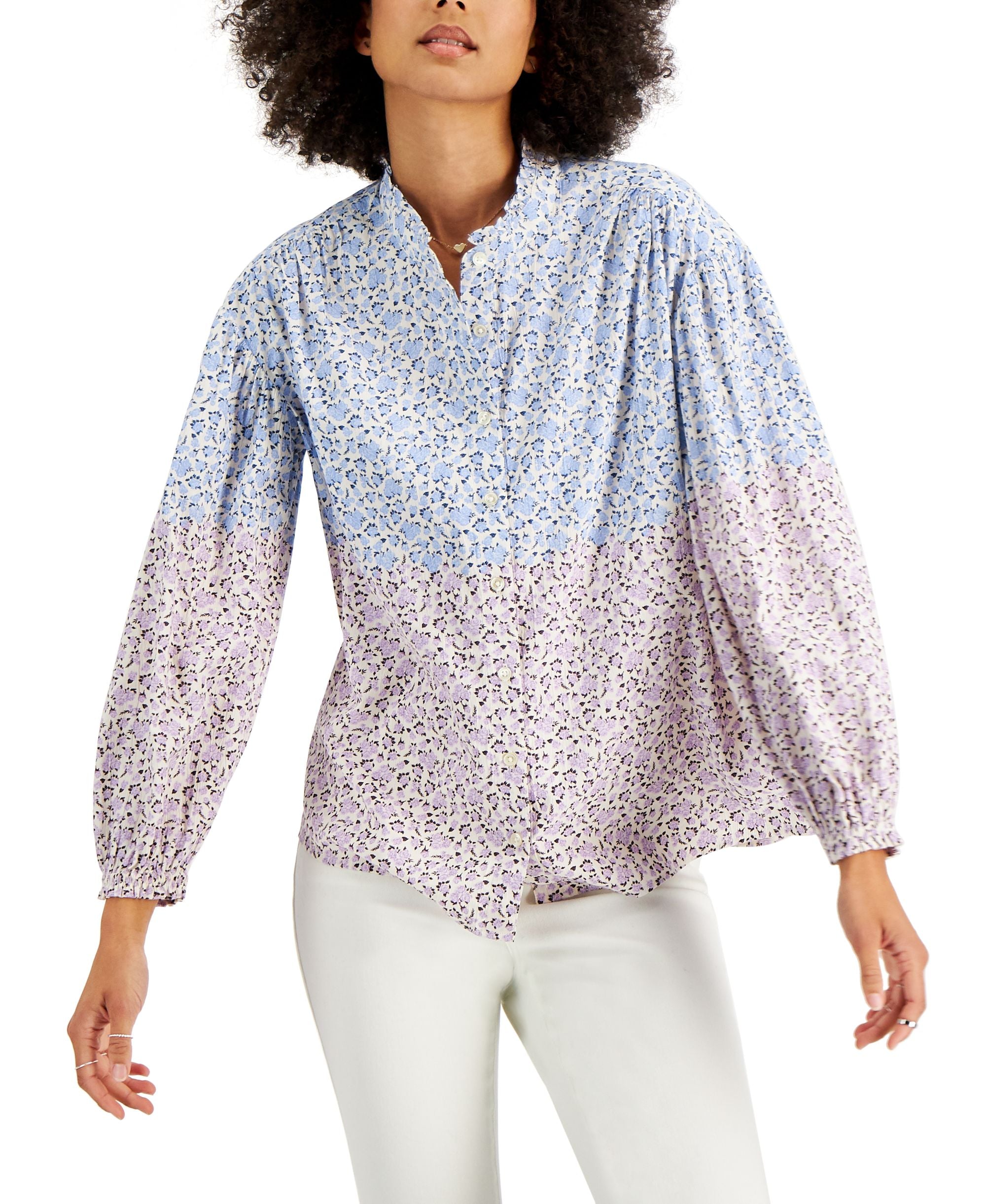 Style & Co Ditsy Print Prairie Blouse