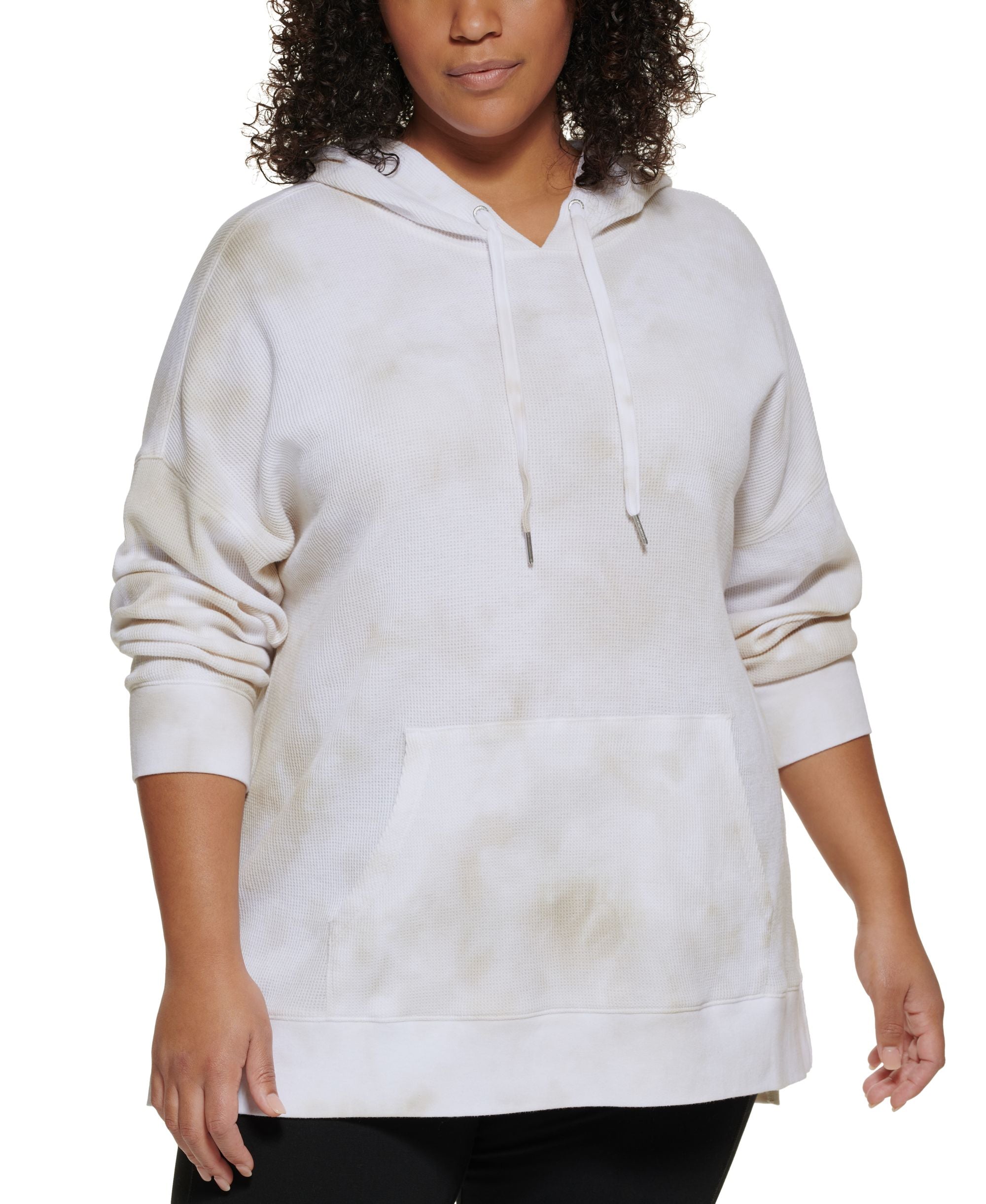 Calvin Klein Performance Plus Size High Low Waffle Hoodie