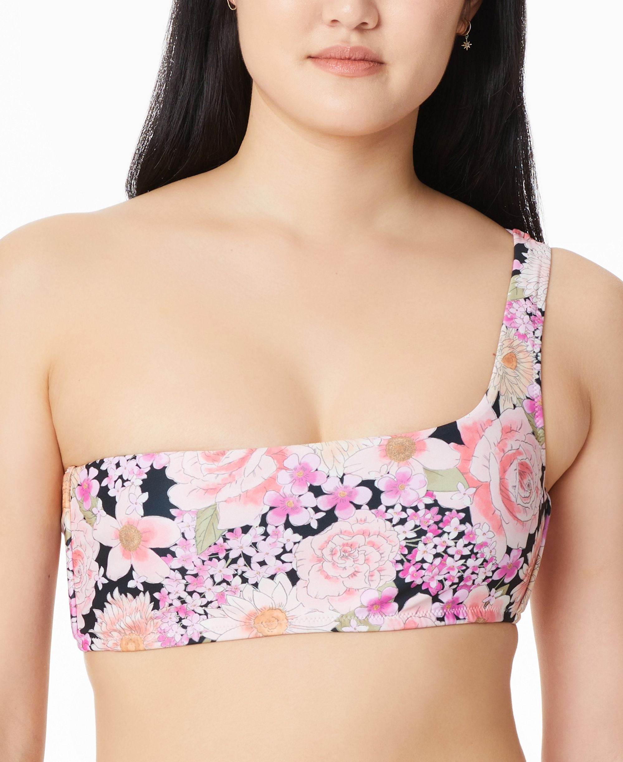 Petal Pusher One-Shoulder Bikini Top