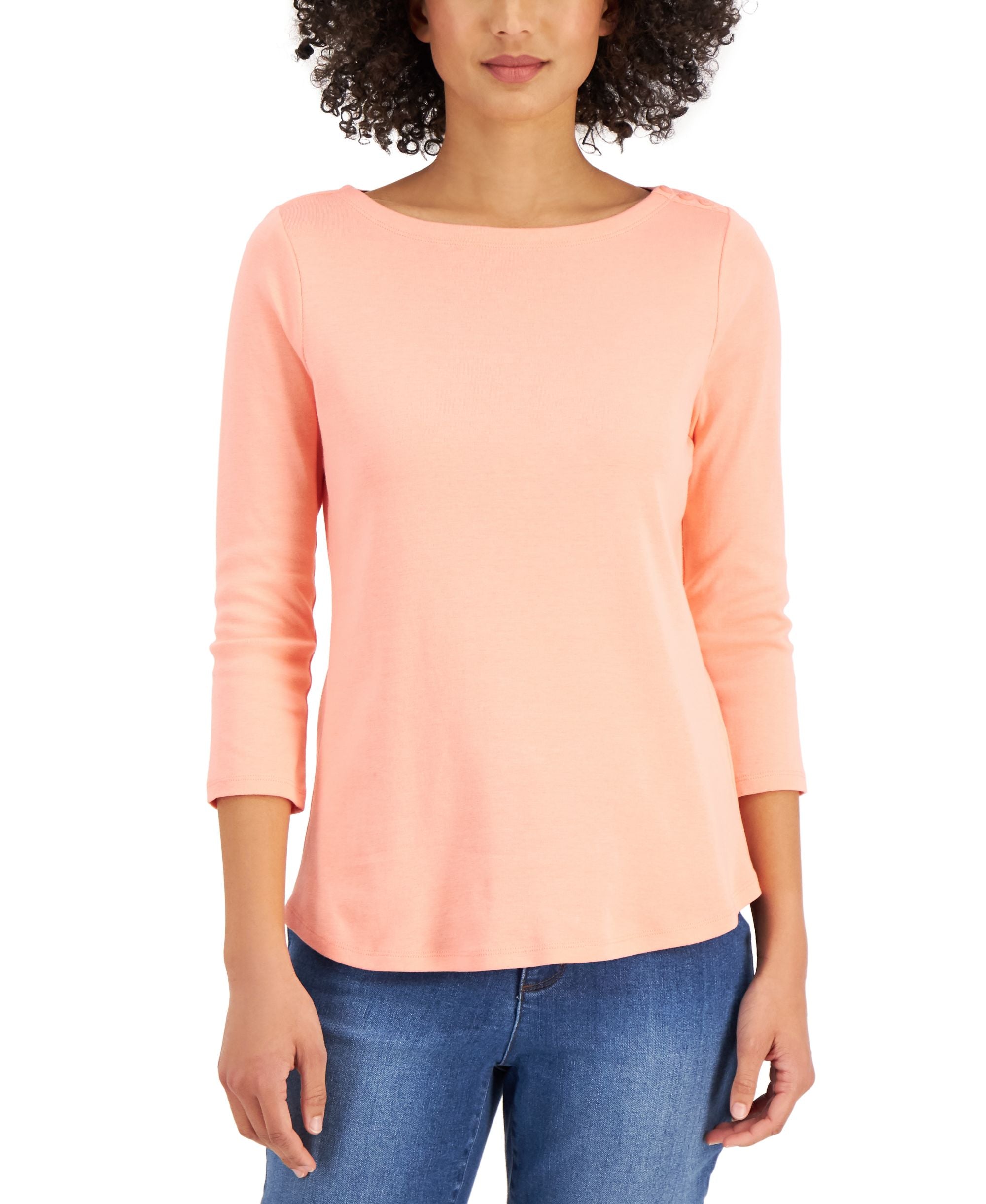 Women's Pima Cotton Boat-Neck Top