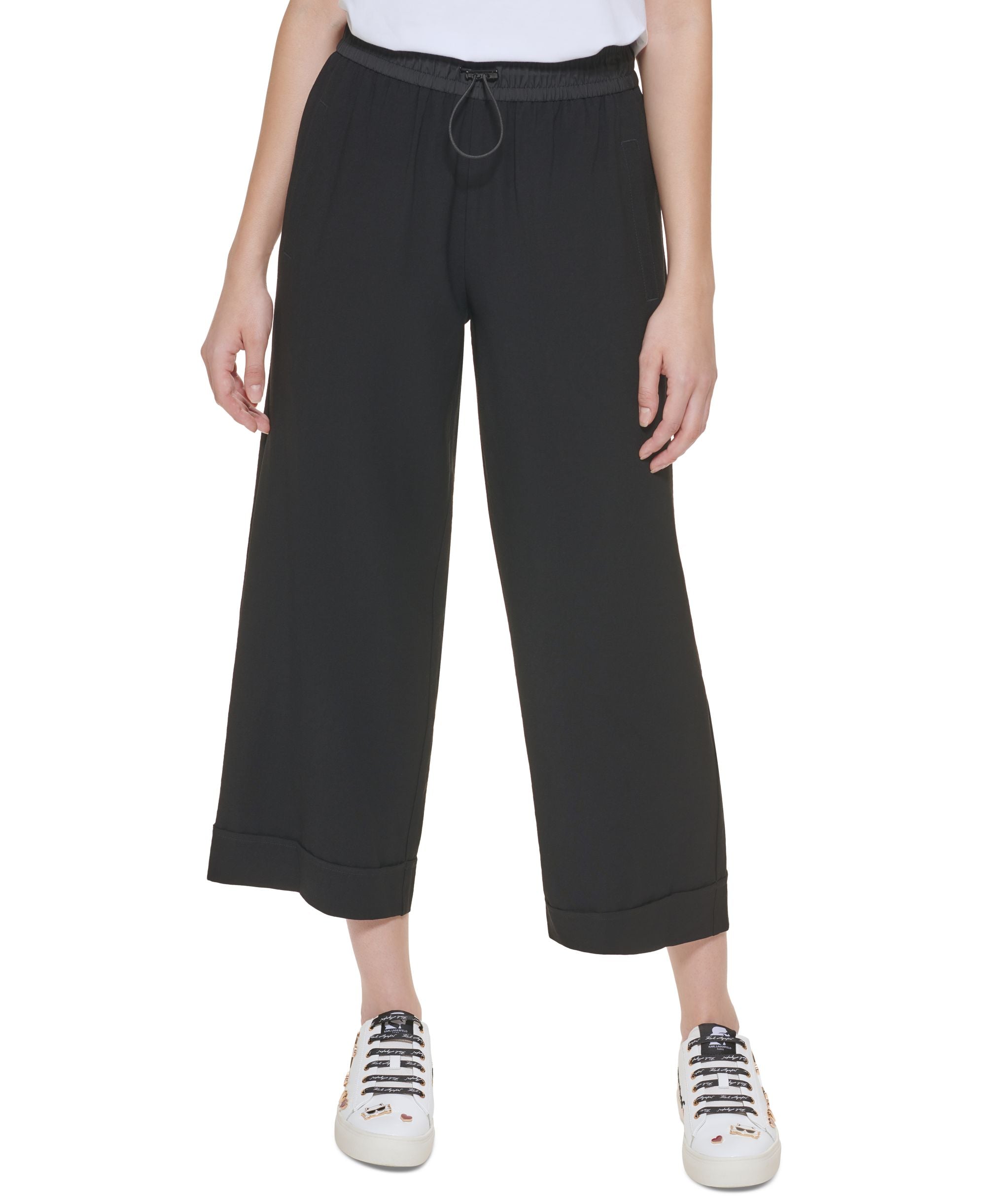 Wide-Leg Drawstring Pants