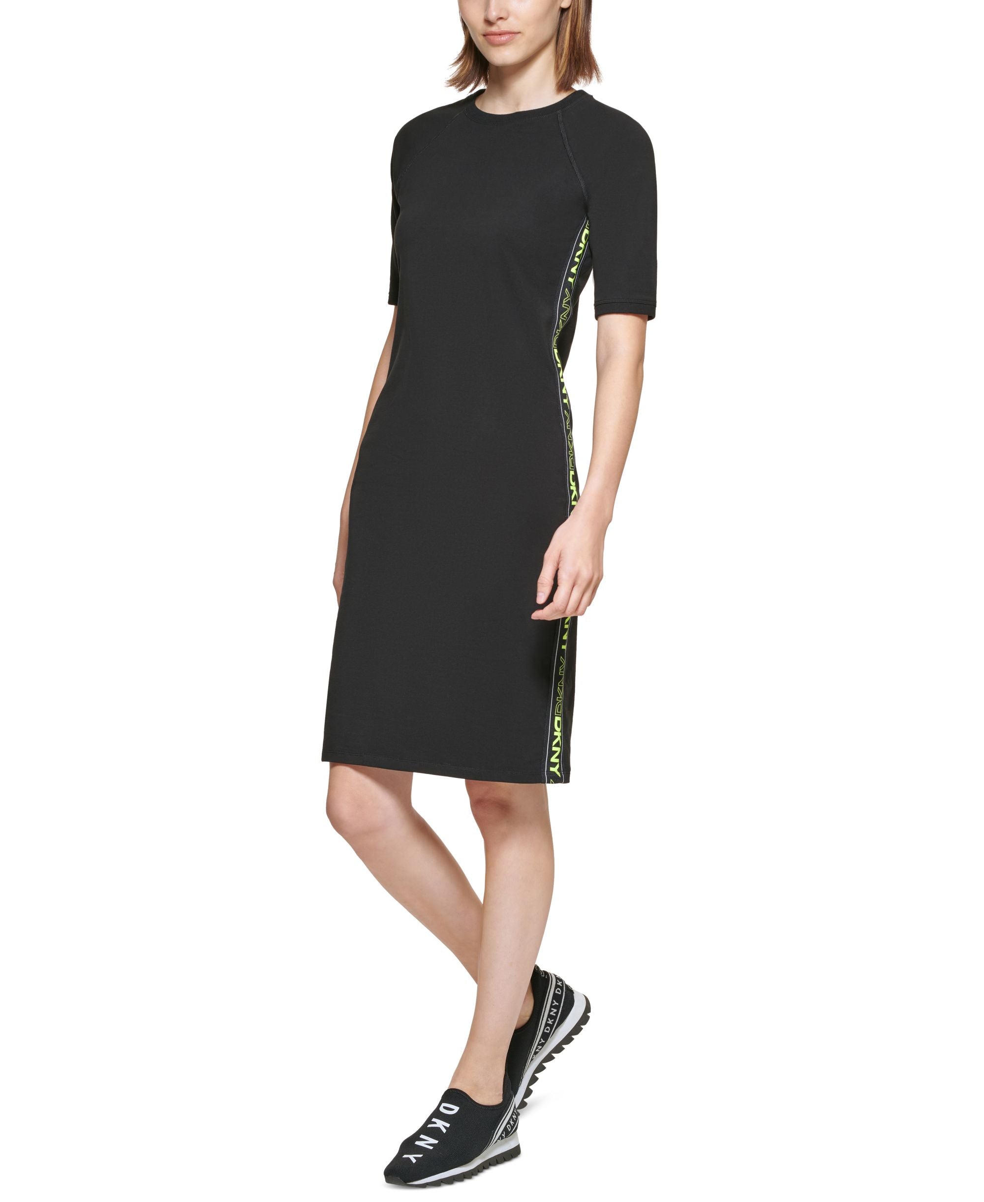 DKNY Sport Womens Crewneck T-Shirt Dress