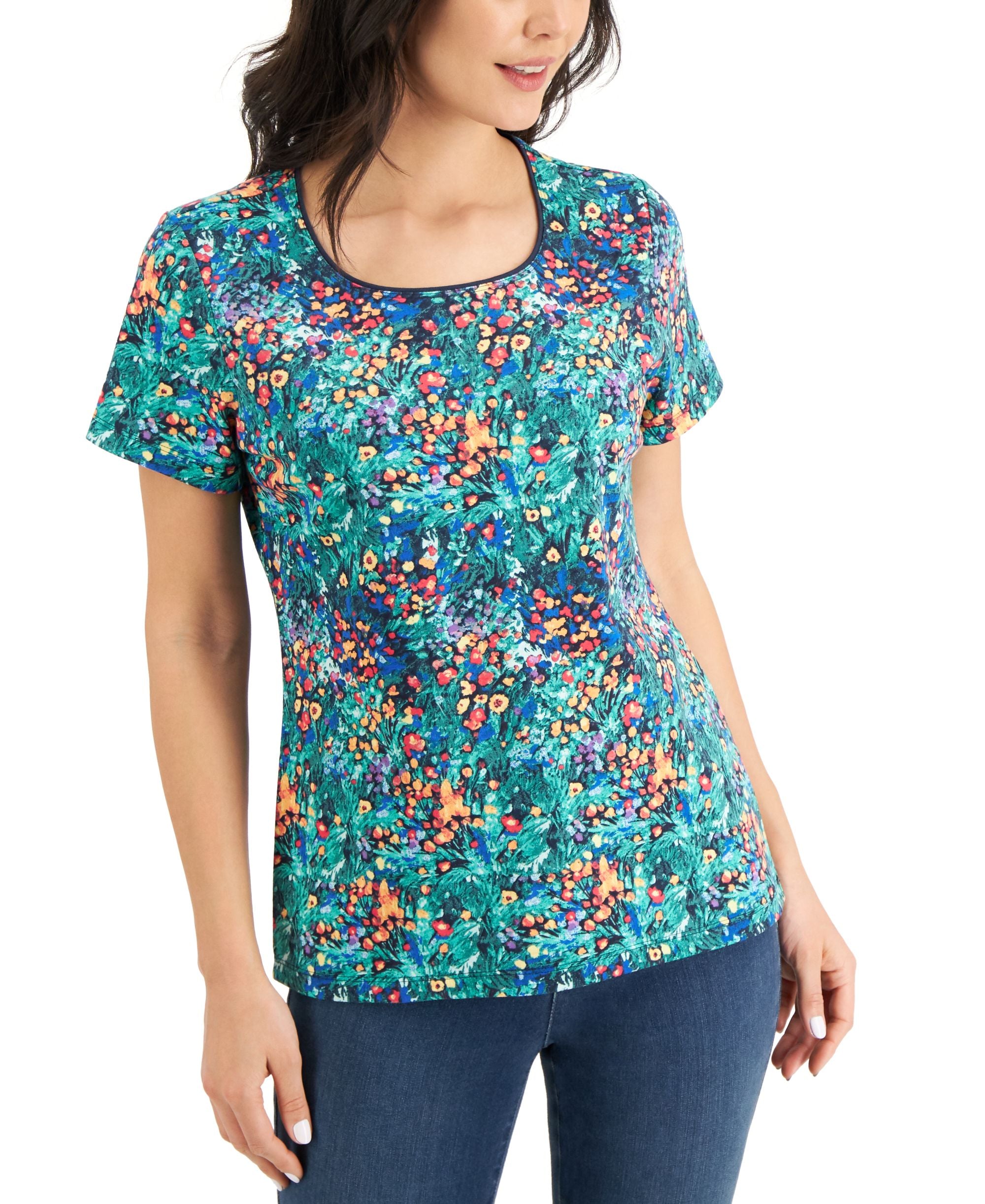 Karen Scott Garden Delight Printed Top