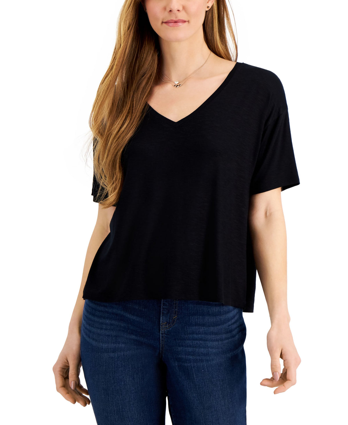 Style &  Co Drapey V-Neck T-Shirt
