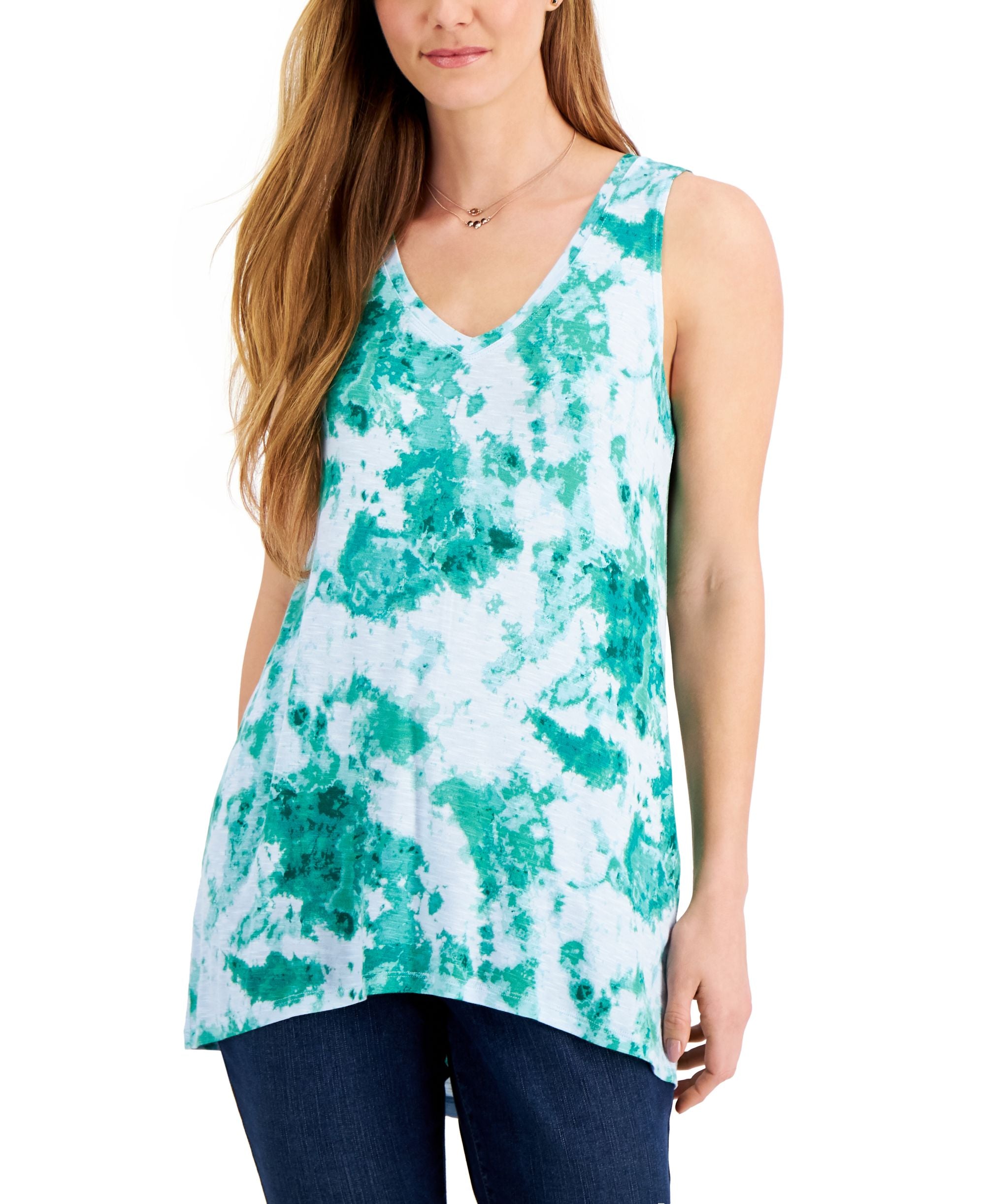 Style & Co Printed Drapey Tank Top