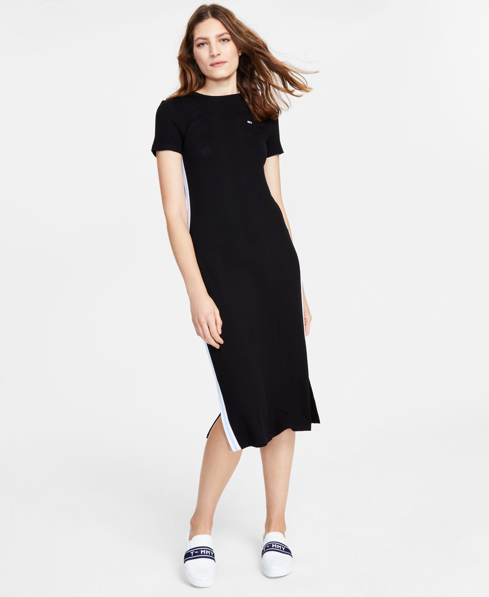 Rib-Knit Midi Dress