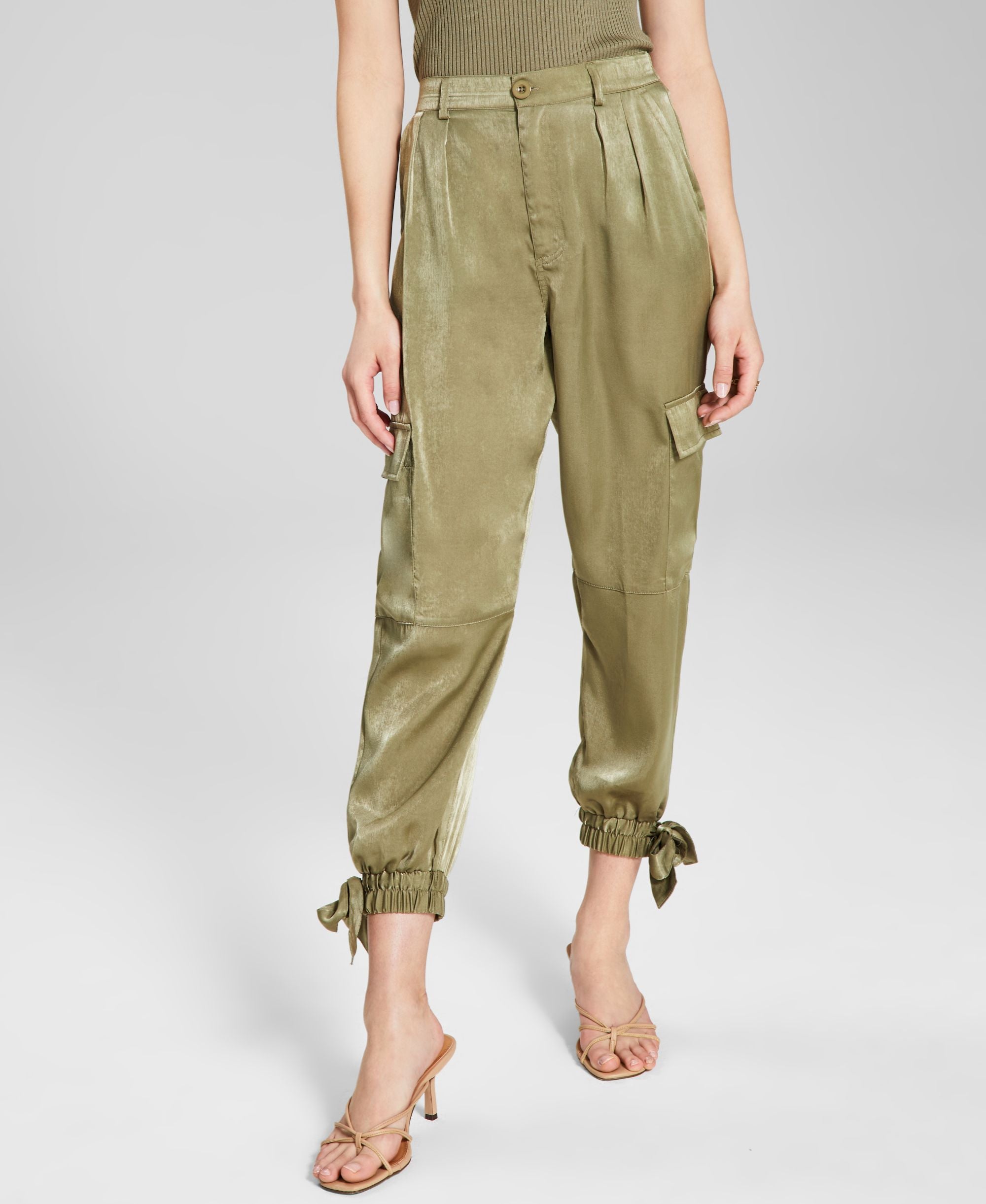 Now This Womens Satin Cargo Pants