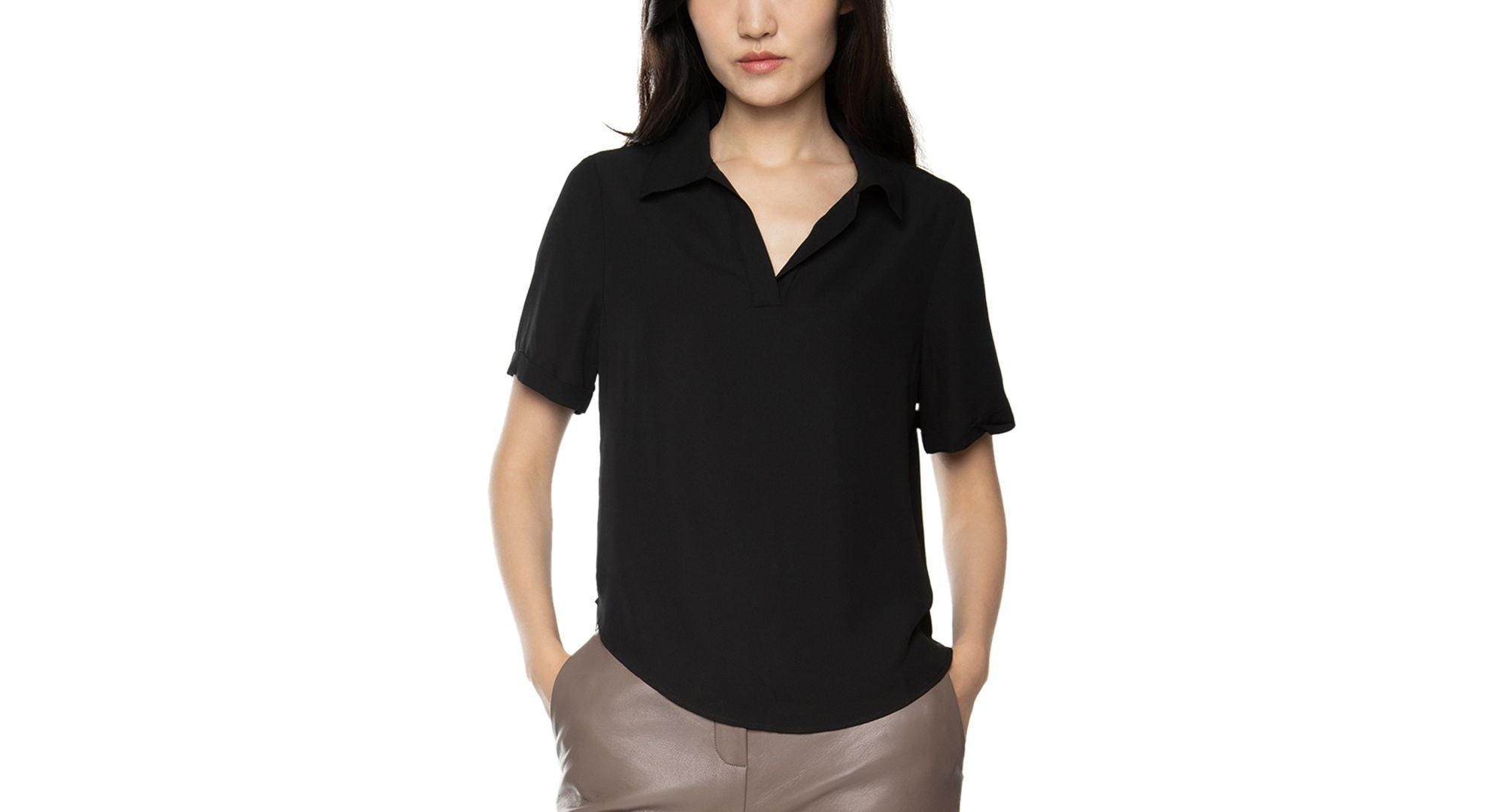 Black Tape Henley Top