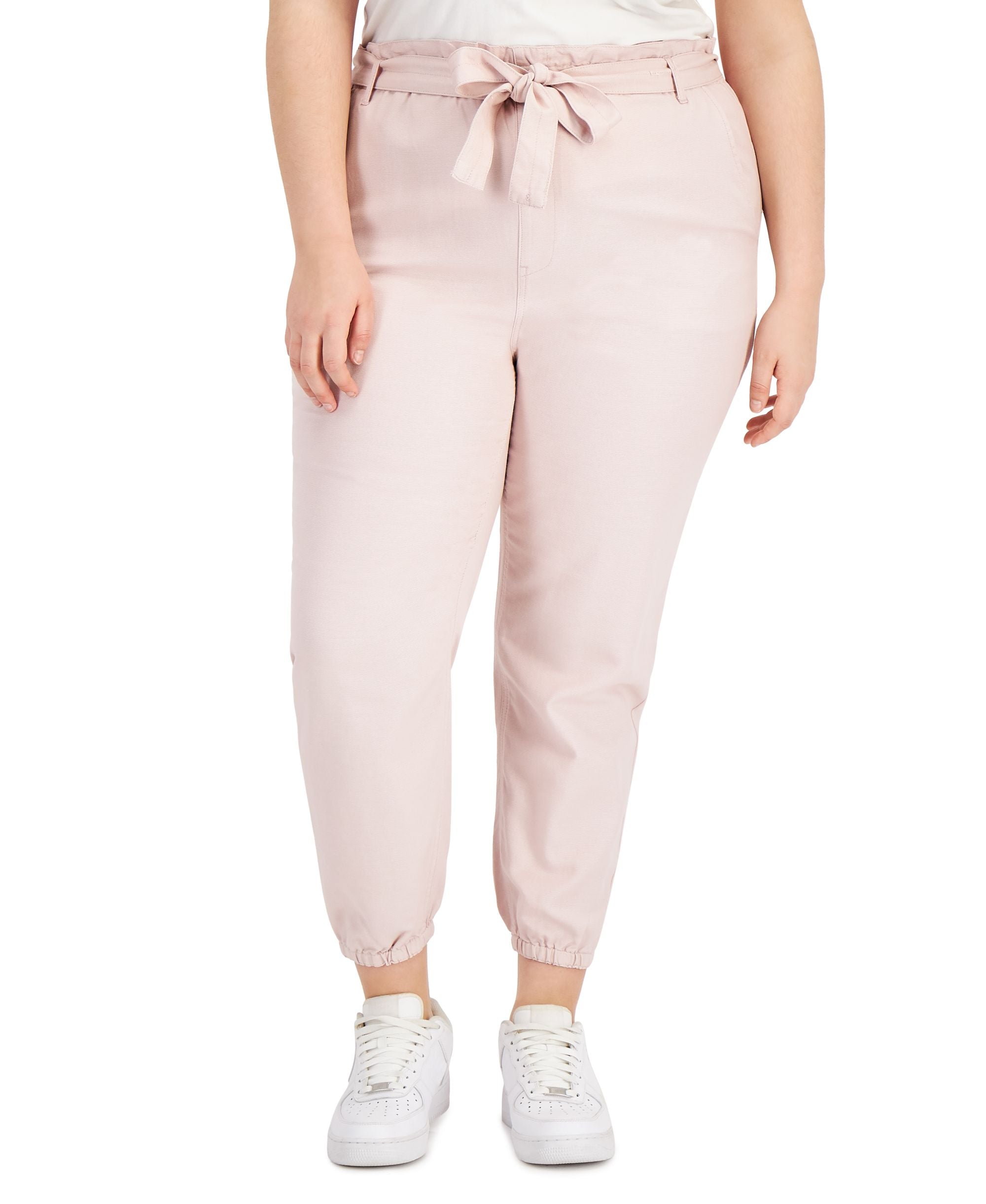 Tinseltown Trendy Plus Size Tie Waist Jogger Pants