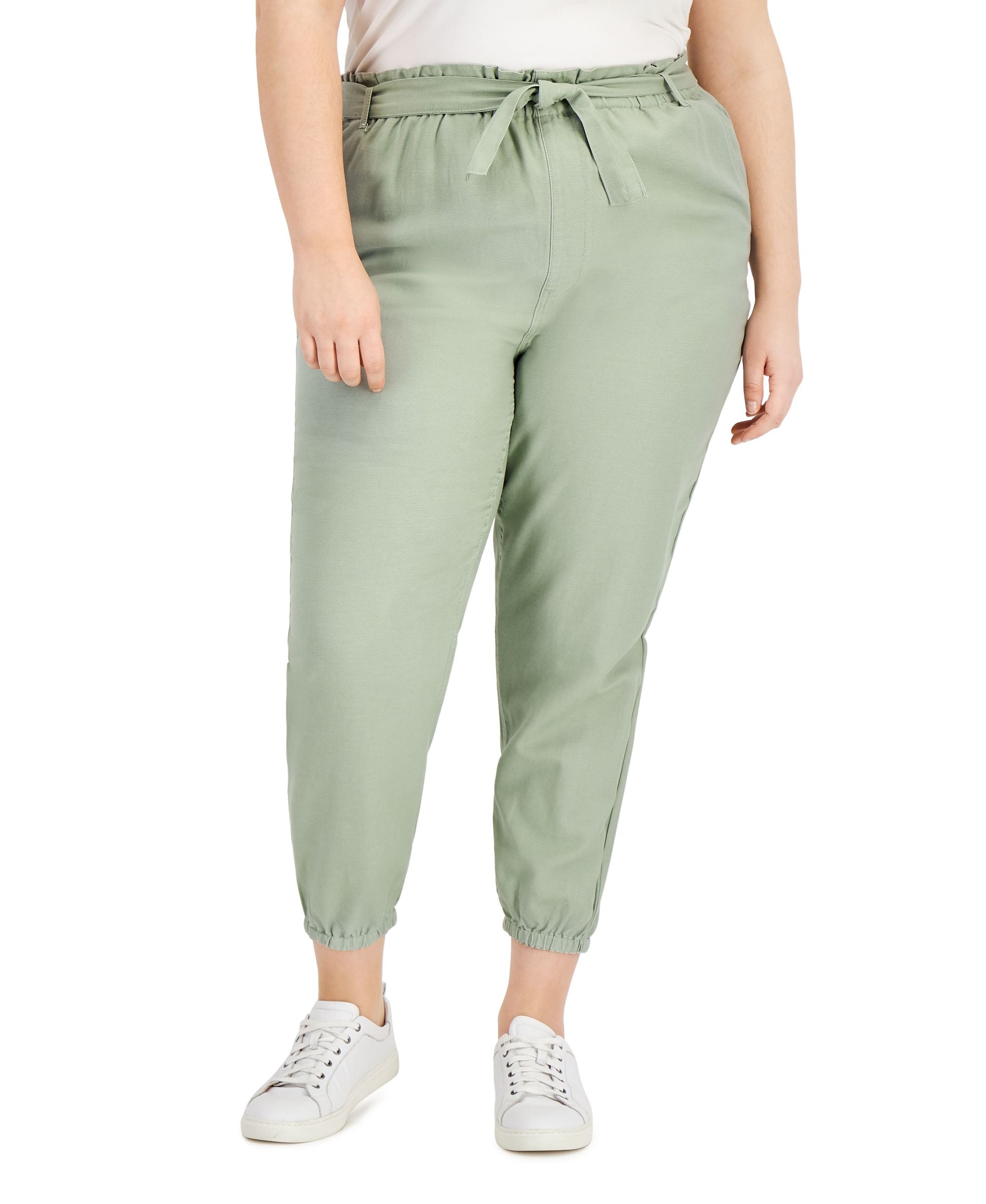 Tinseltown Trendy Plus Size Tie Waist Jogger Pants