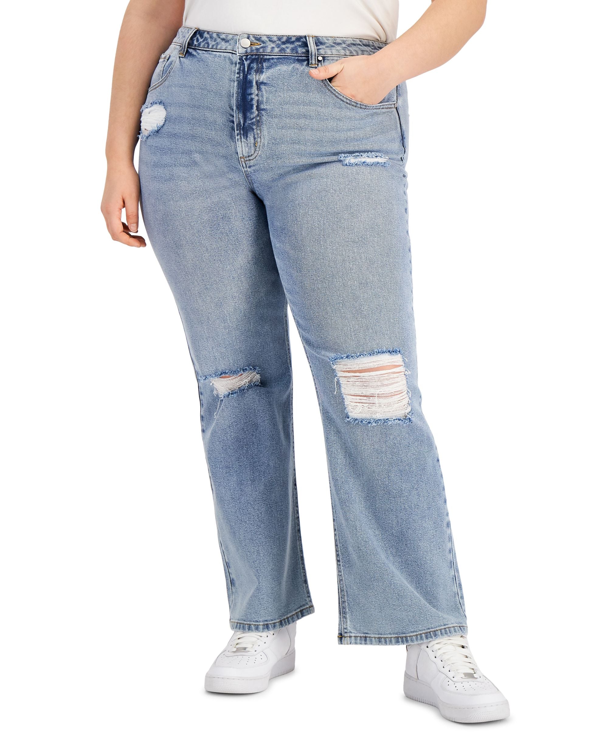 Tinseltown Trendy Plus Size Wide Leg Jeans
