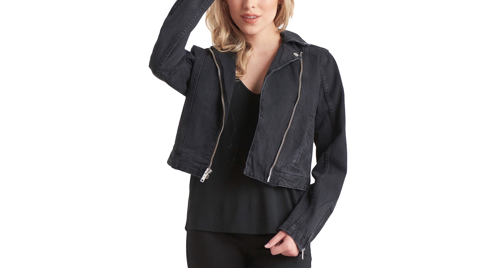 Black Tape Denim Moto Jacket