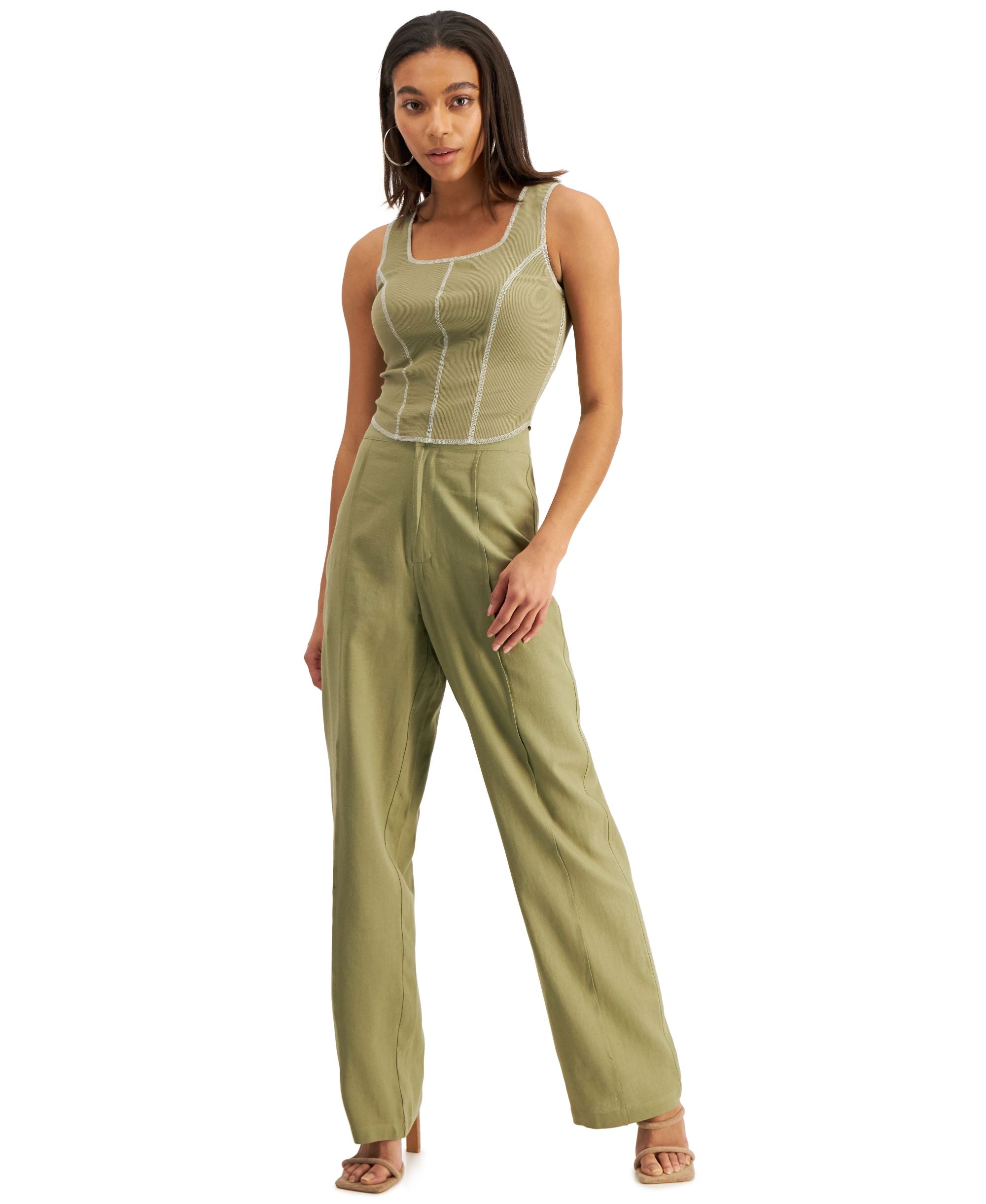Now This Womens Seam Detail Corset Tank Top