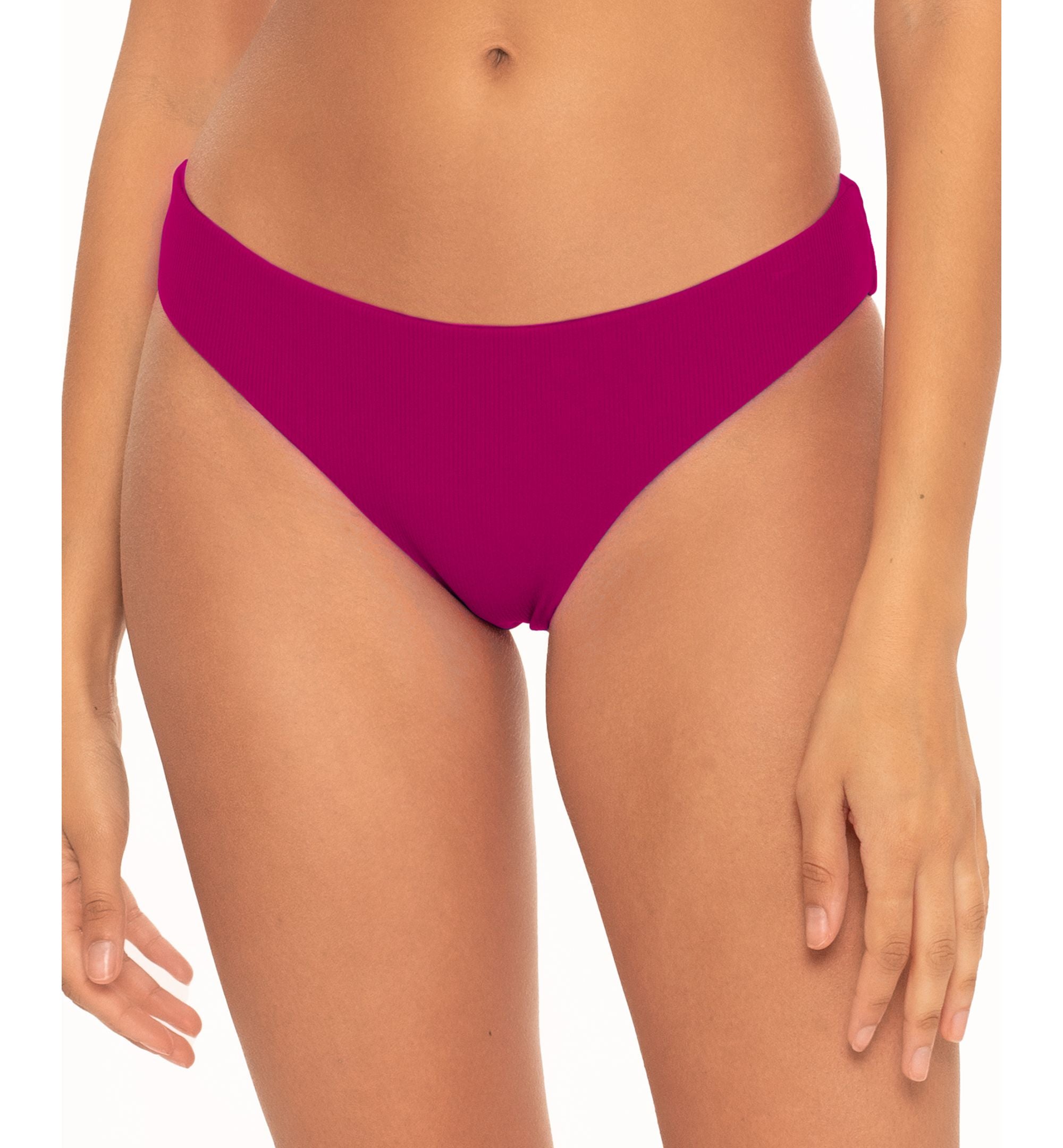 Fine Line Ruched-Back Bikini Bottoms