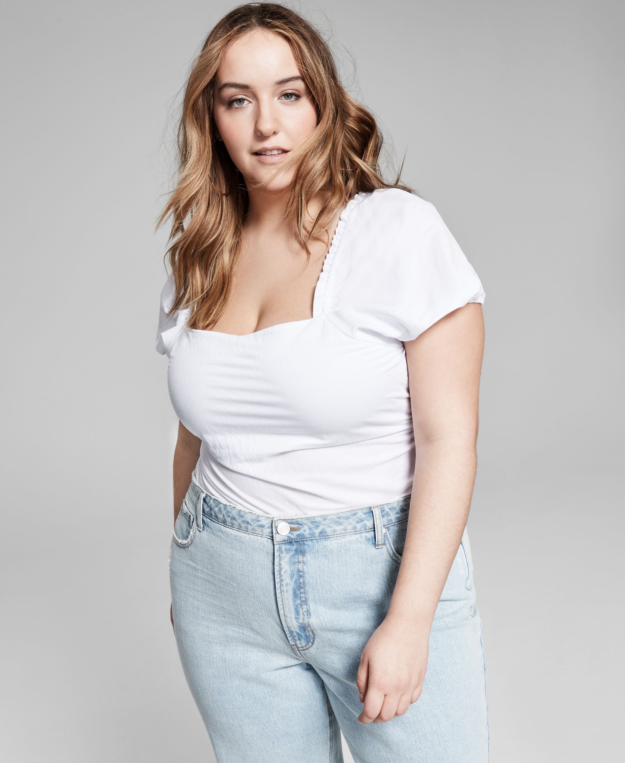 Now This Trendy Plus Size Puff Sleeve Top