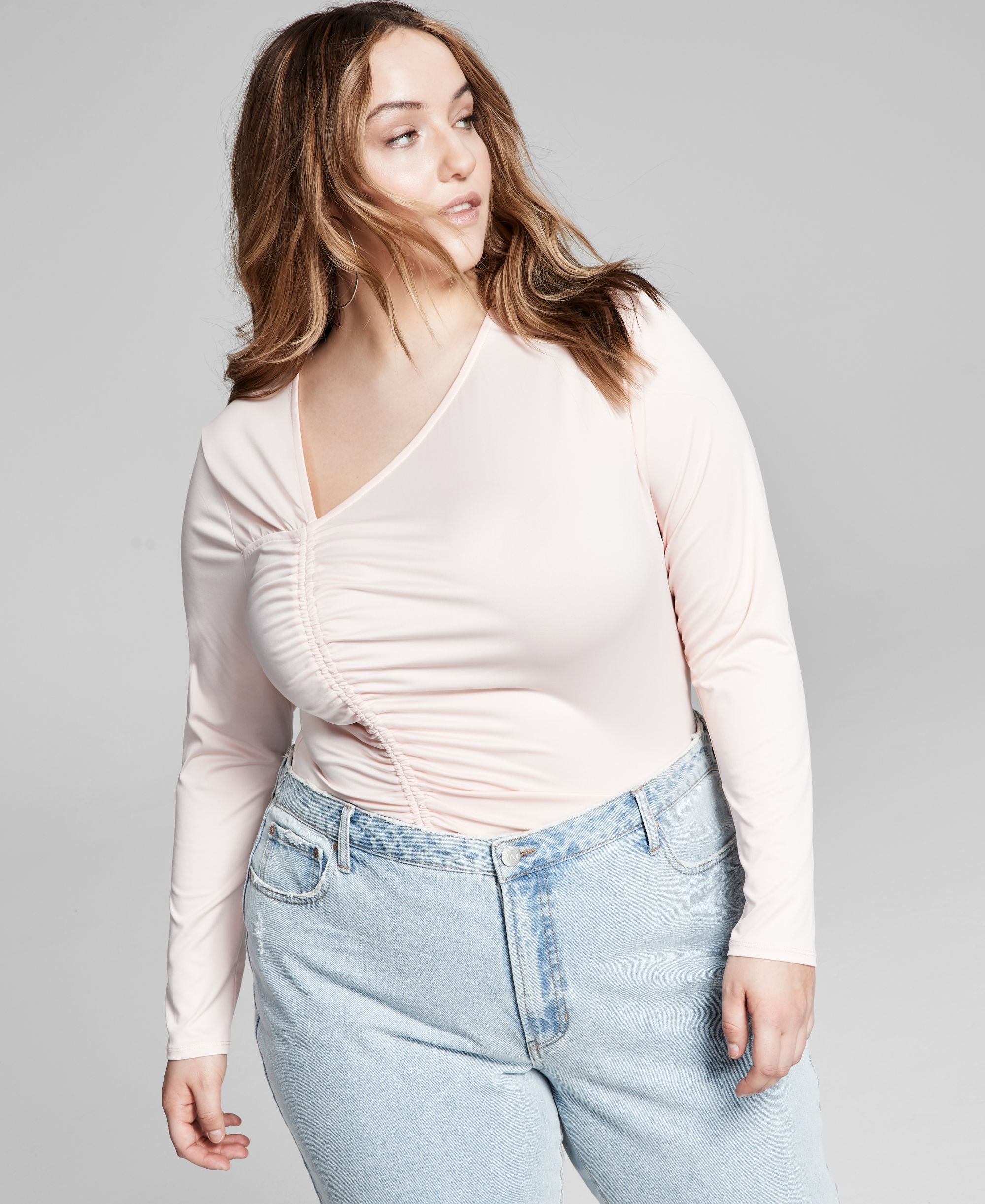 Now This Trendy Plus Size Asymmetrical Ruched Top