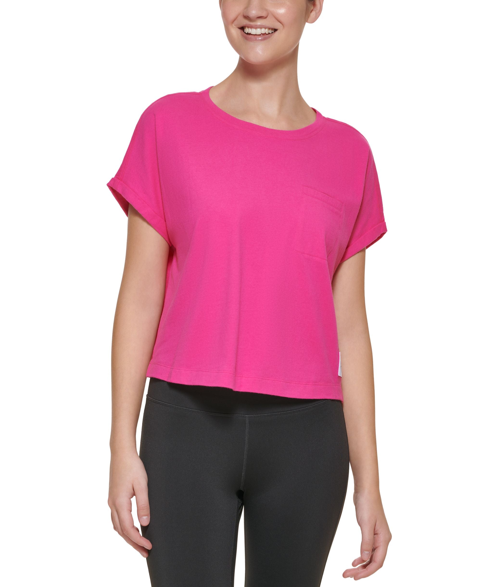 Calvin Klein Performance Bungee Hem Pocket Cotton T-Shirt