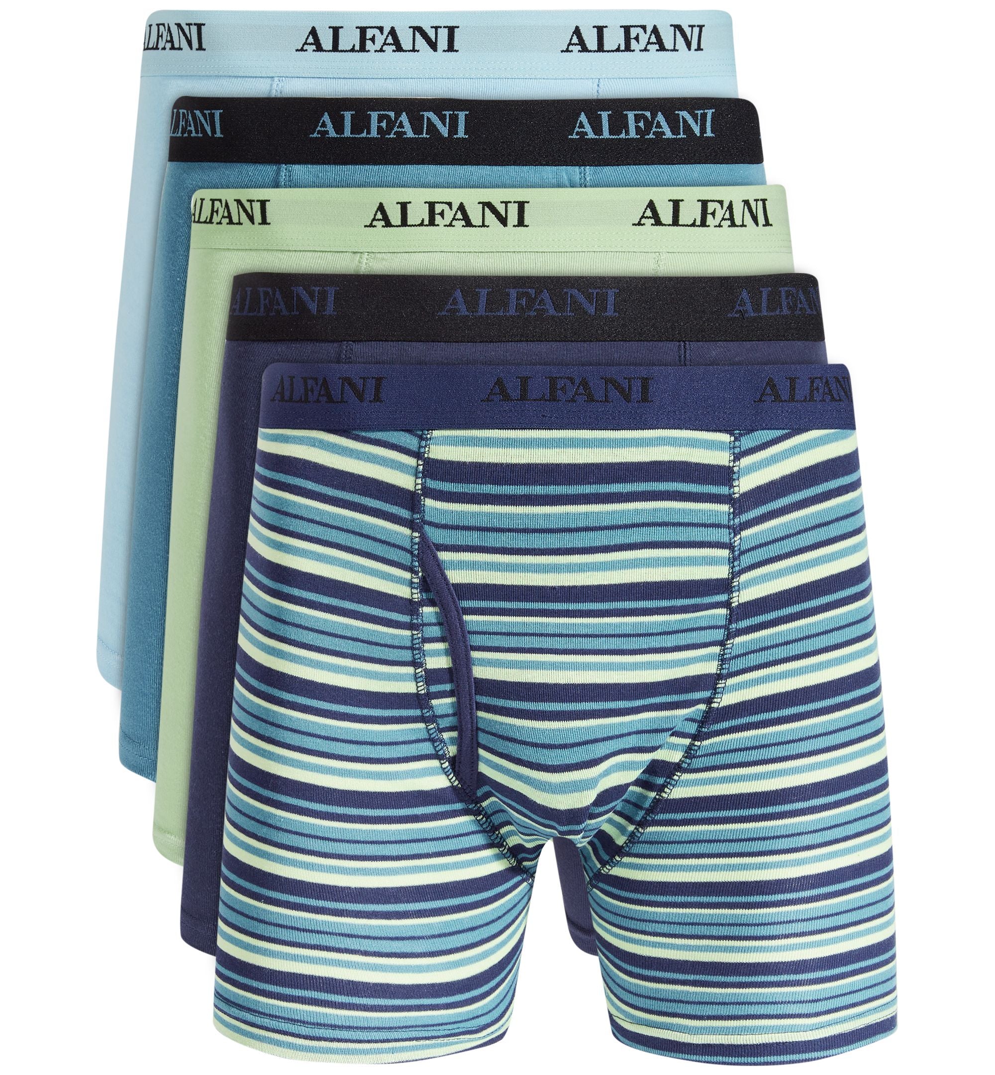 Alfani Men's 5-Pk. Stripe & Solid Boxer Briefs