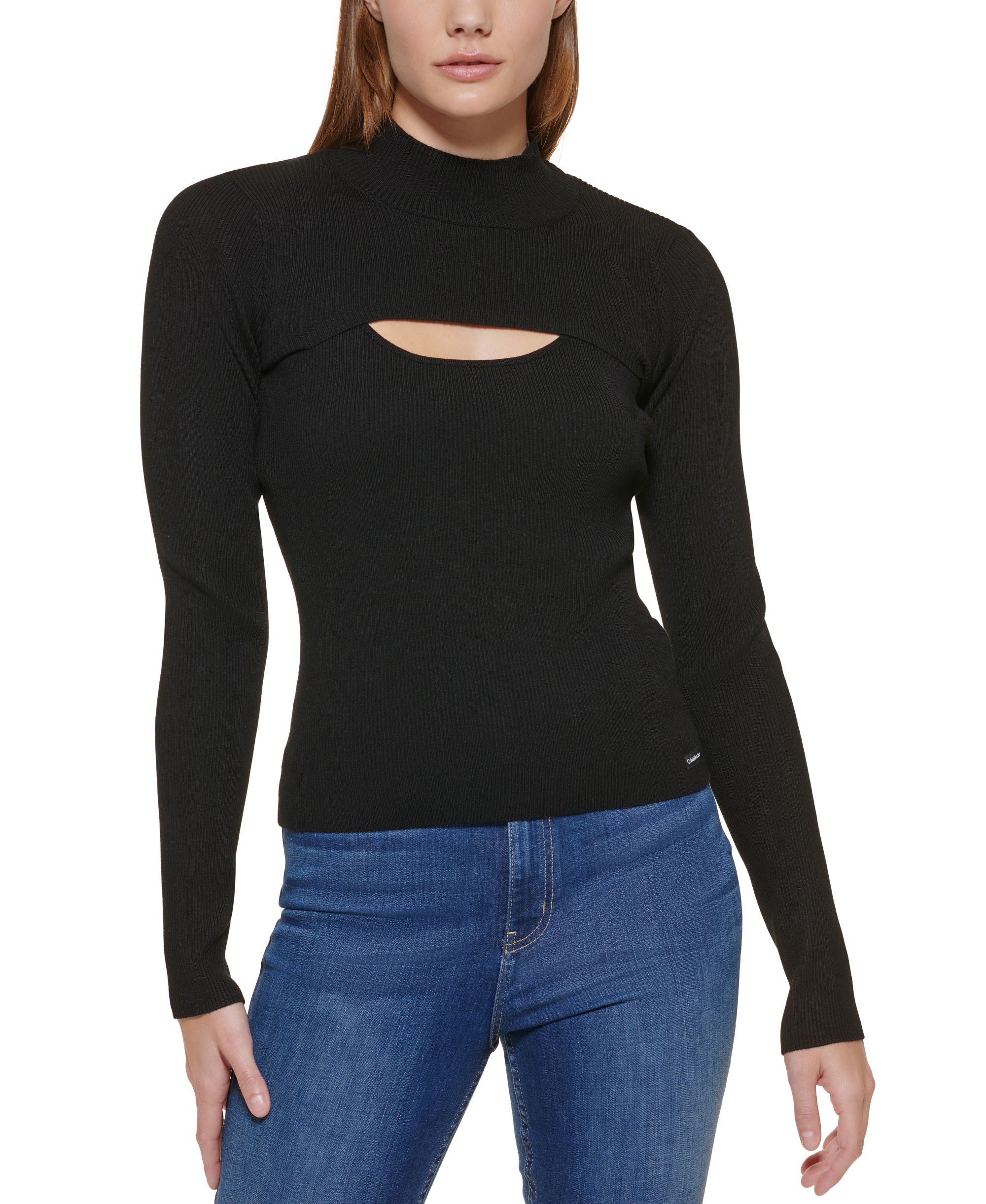 Calvin Klein Jeans Mock-Neck Shrug Sweater