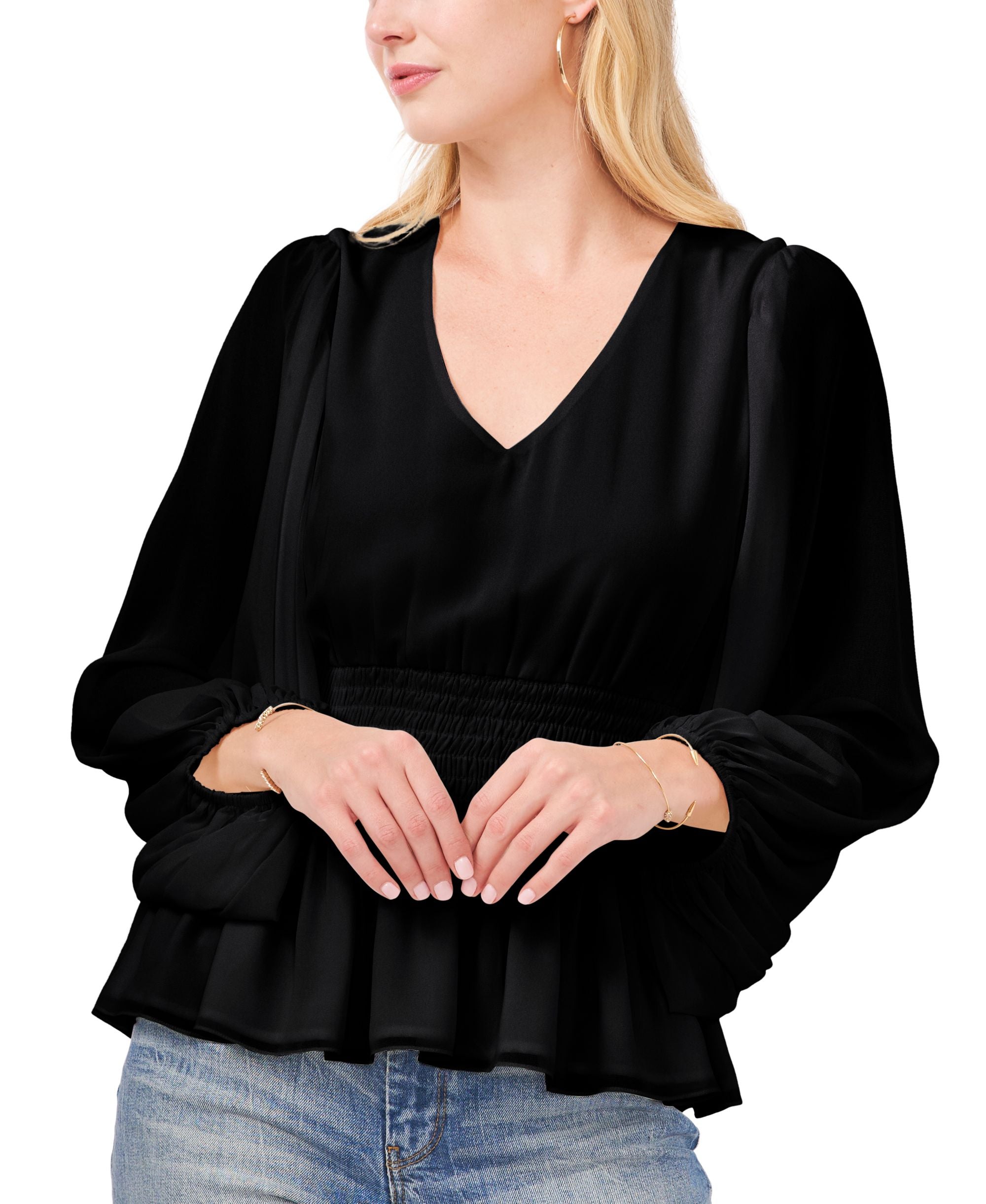 Vince Camuto Smocked Waist Top