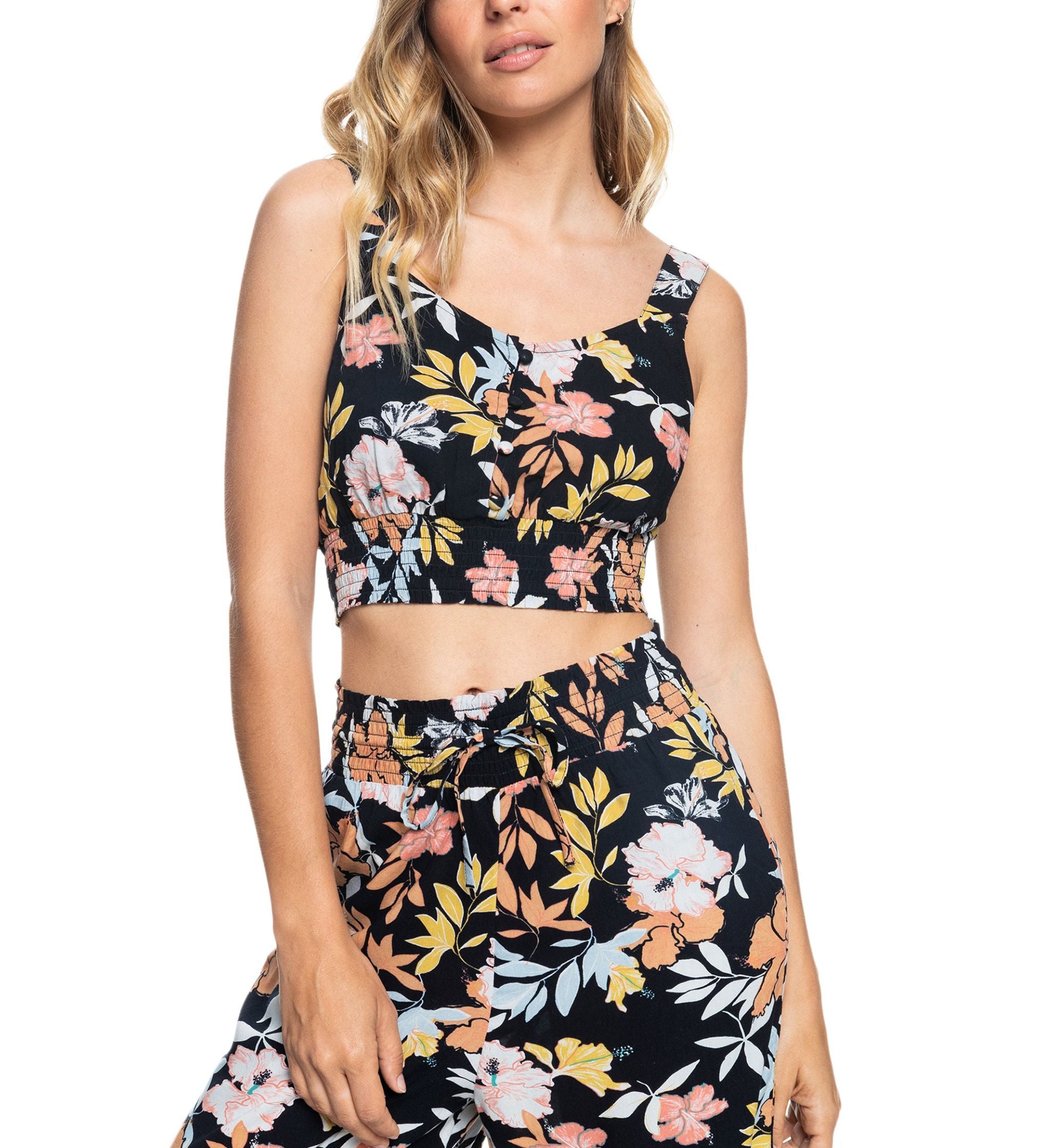 Juniors' Sea Fog Printed Crop Top