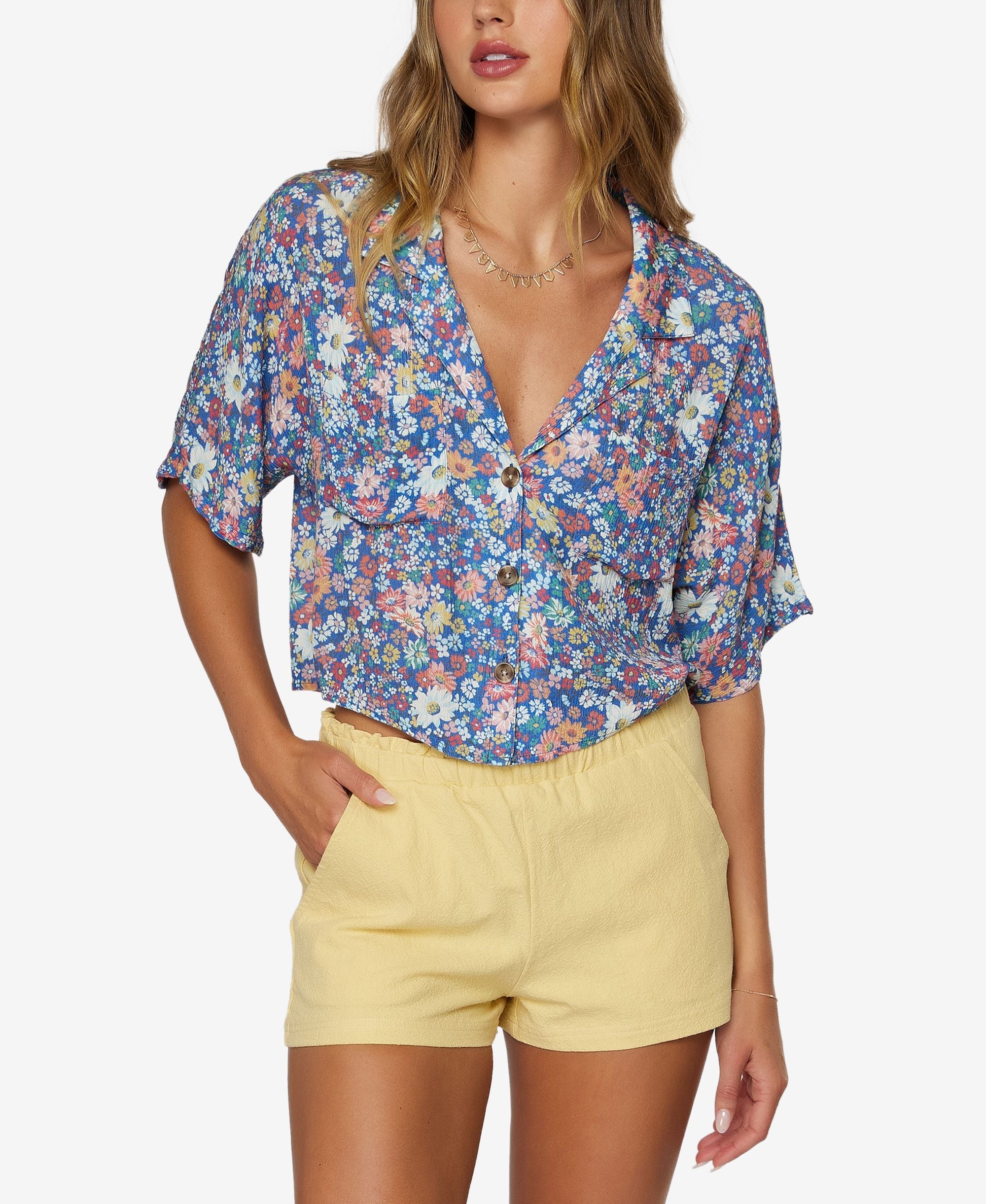 Juniors' Carlene Linen & Cotton Shorts