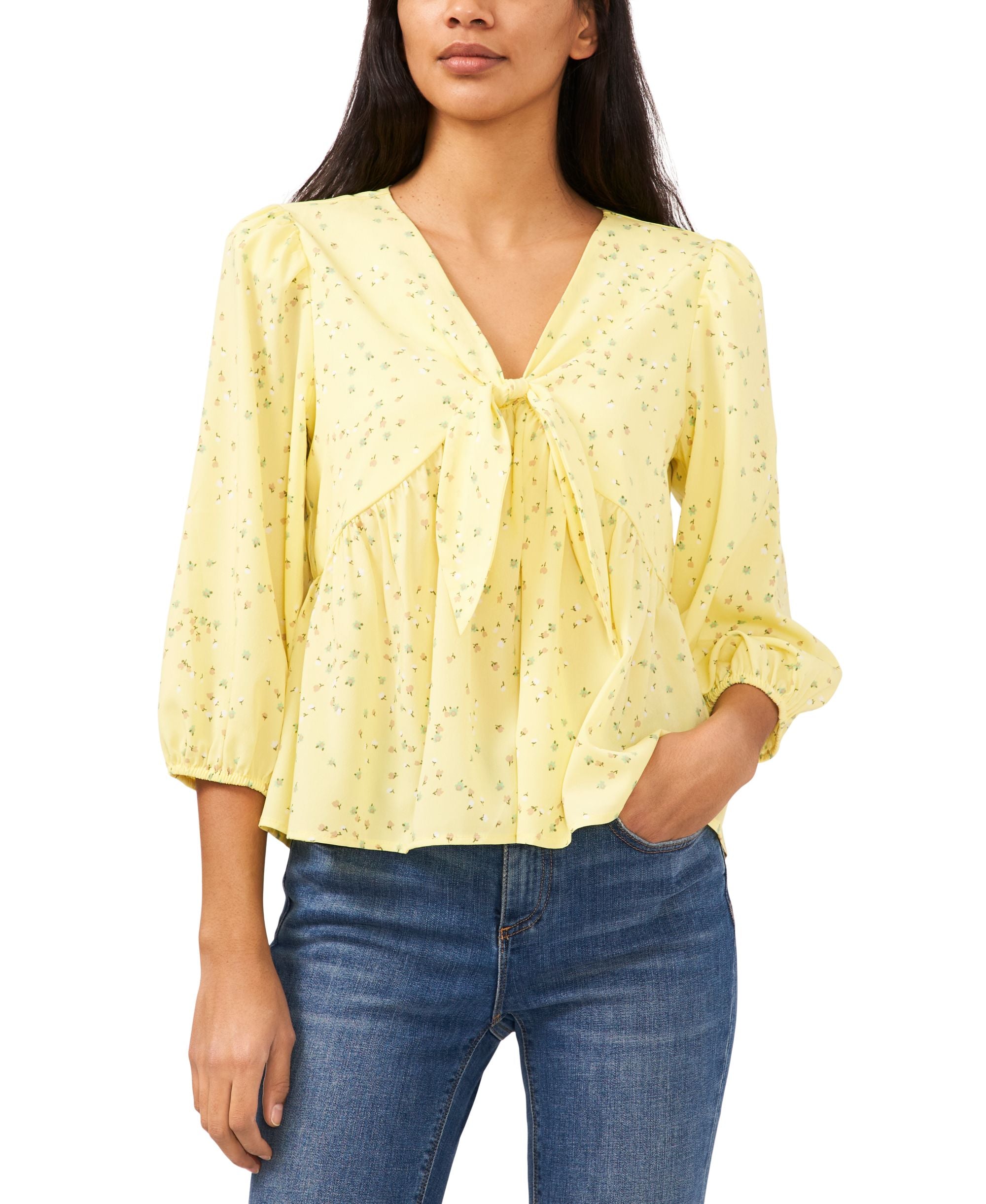 Riley Rae Printed Bow Detail Blouse