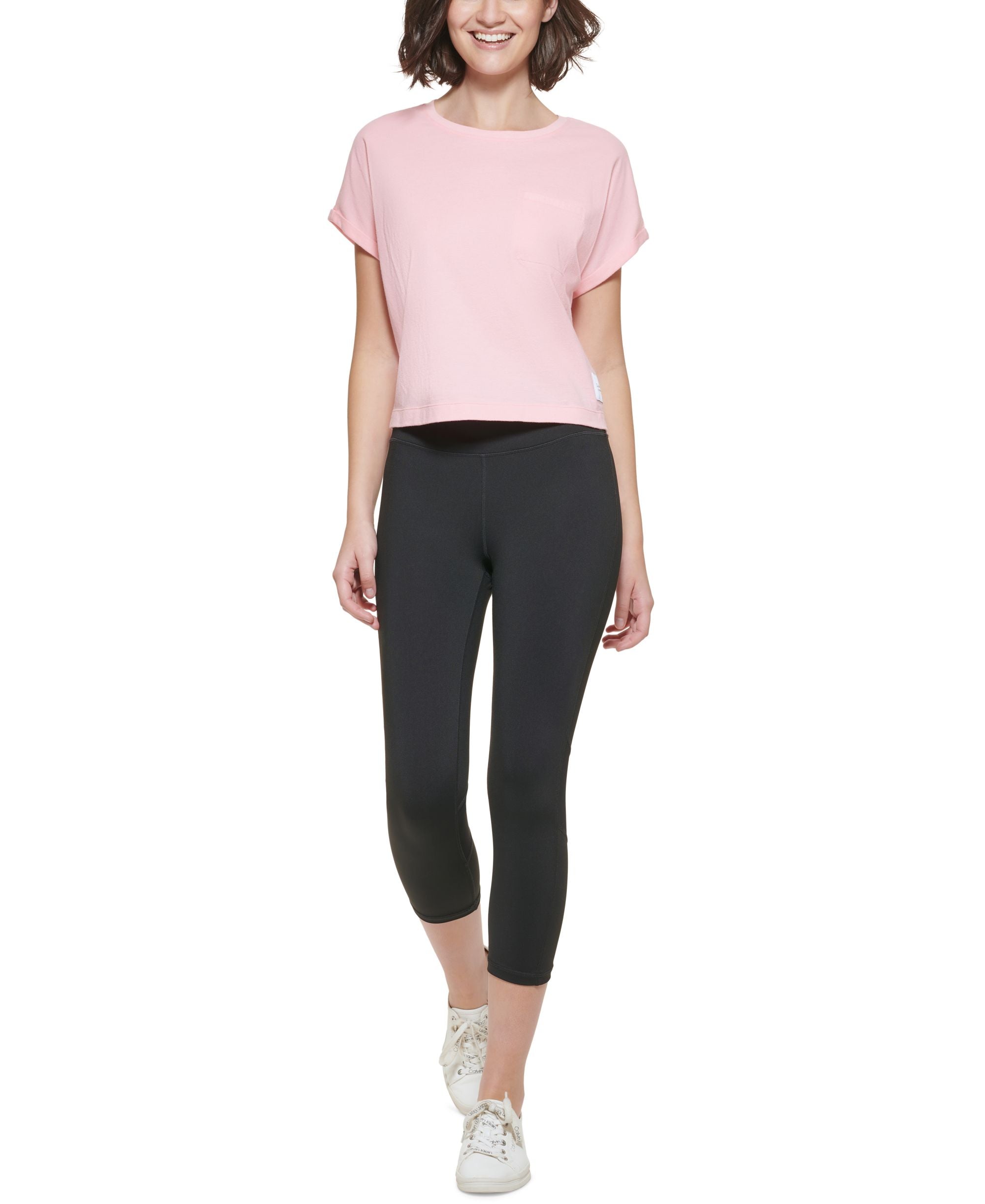 Calvin Klein Performance Bungee Hem Pocket Cotton T-Shirt