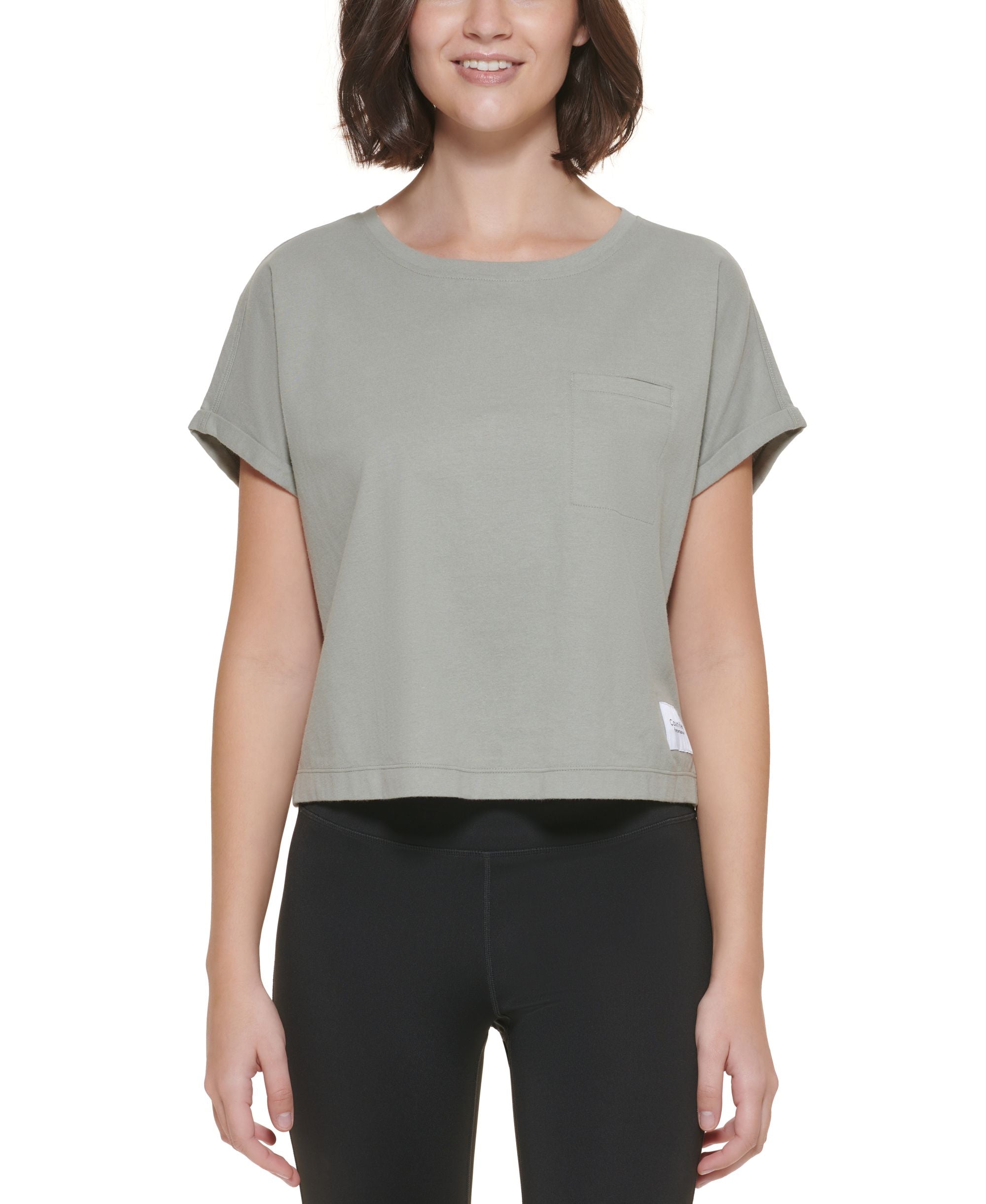 Calvin Klein Performance Bungee Hem Pocket Cotton T-Shirt