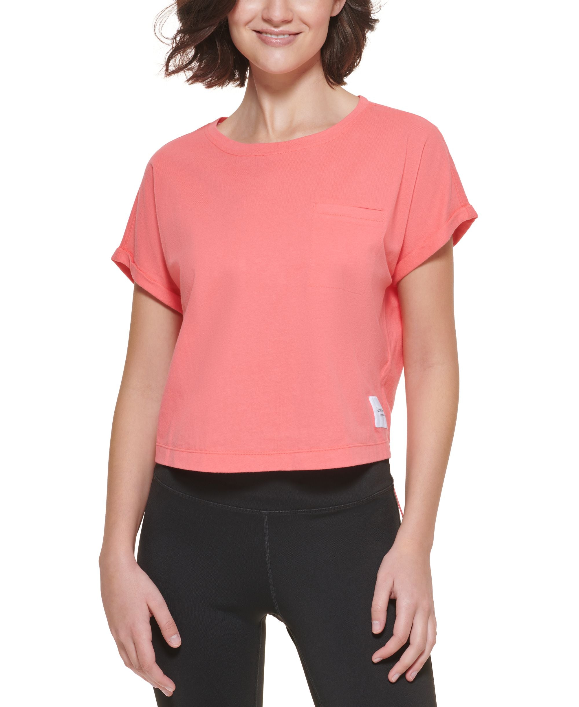 Calvin Klein Performance Bungee Hem Pocket Cotton T-Shirt