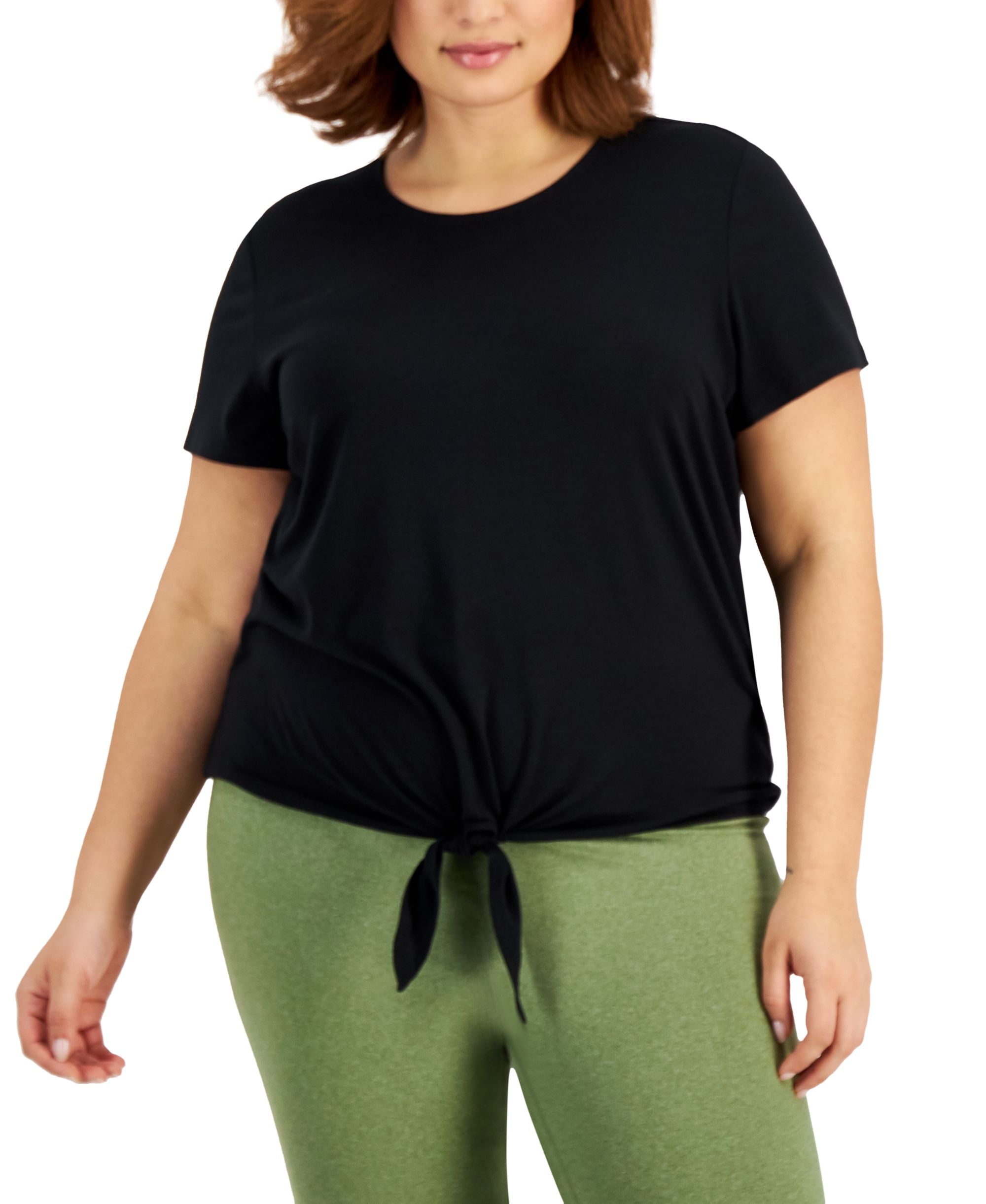 ID Ideology Plus Size Tie Front T-Shirt