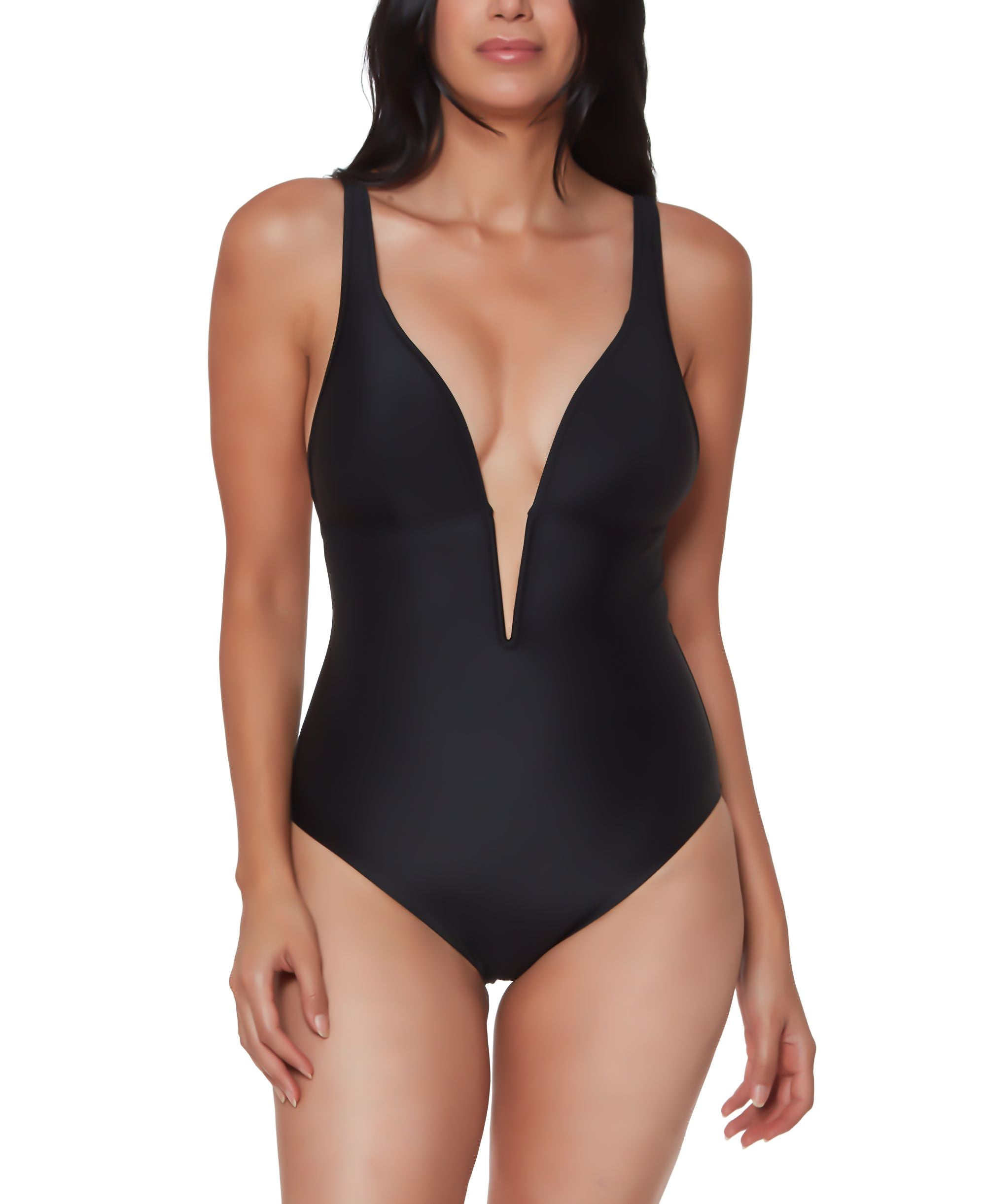 Plunge V-Wire One-Piece Swimsuit